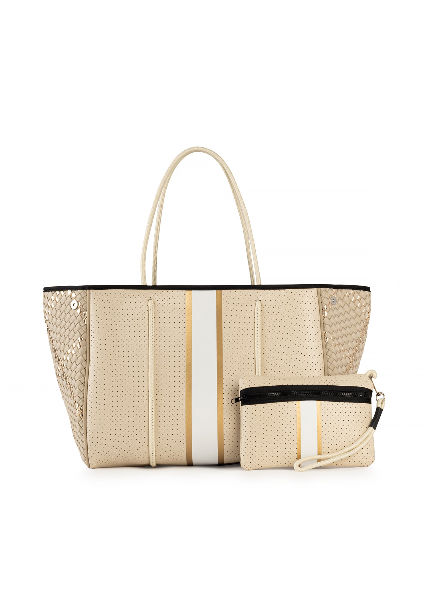 Greyson Dune Woven Neoprene Tote with Monogram