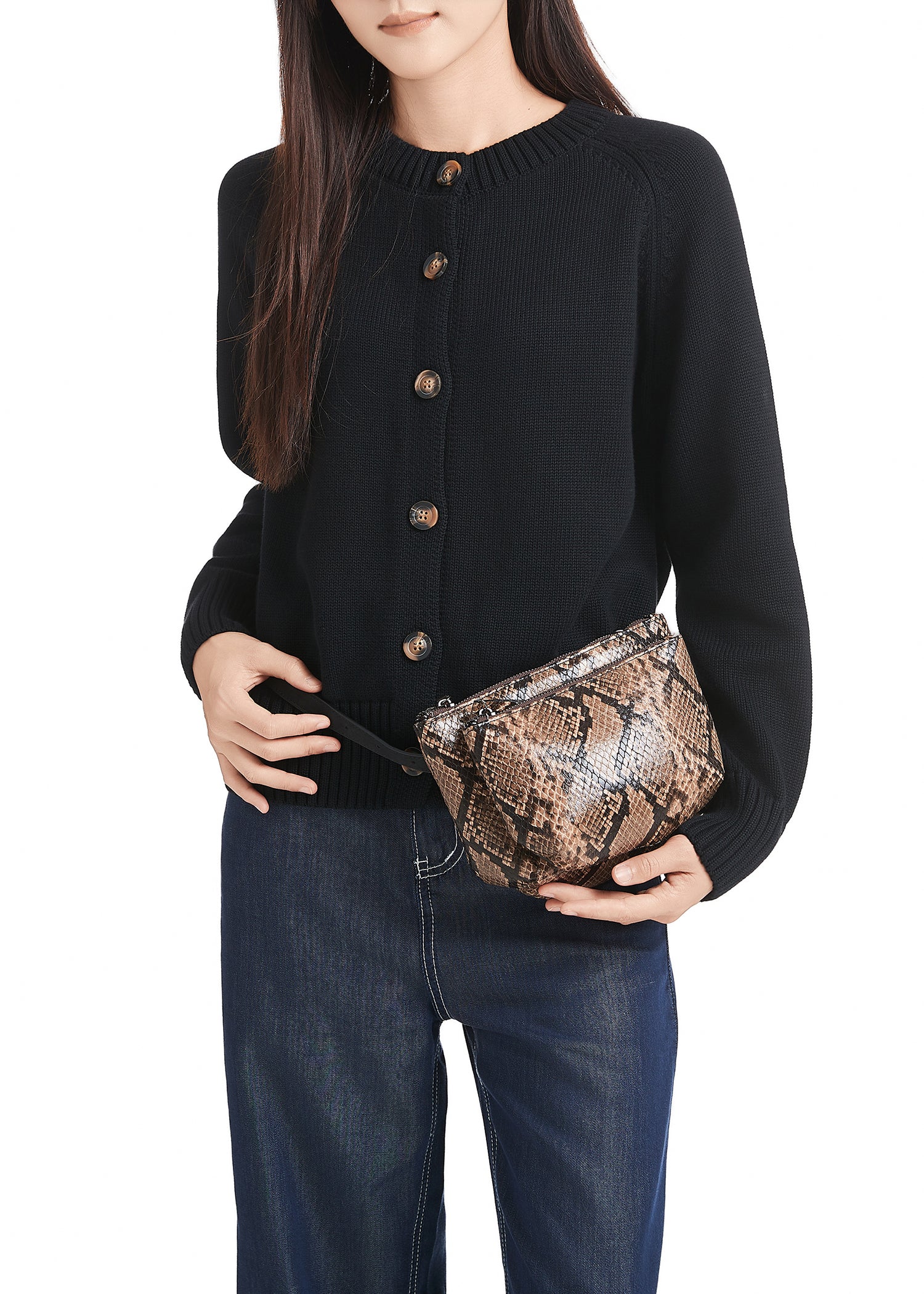 Devon Brown Python Convertible Crossbody