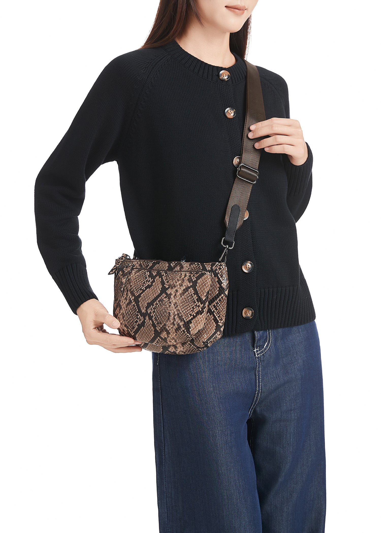 Devon Brown Python Convertible Crossbody - PRE-ORDER SHIPS 11/15