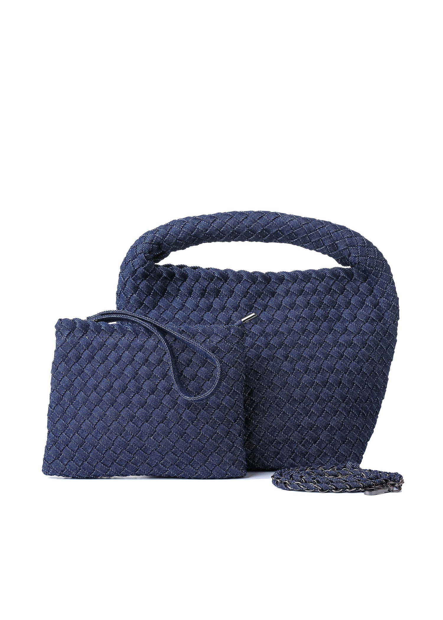 Shelly Indigo Woven Bucket Bag PRE-ORDER SHIPS 10/15