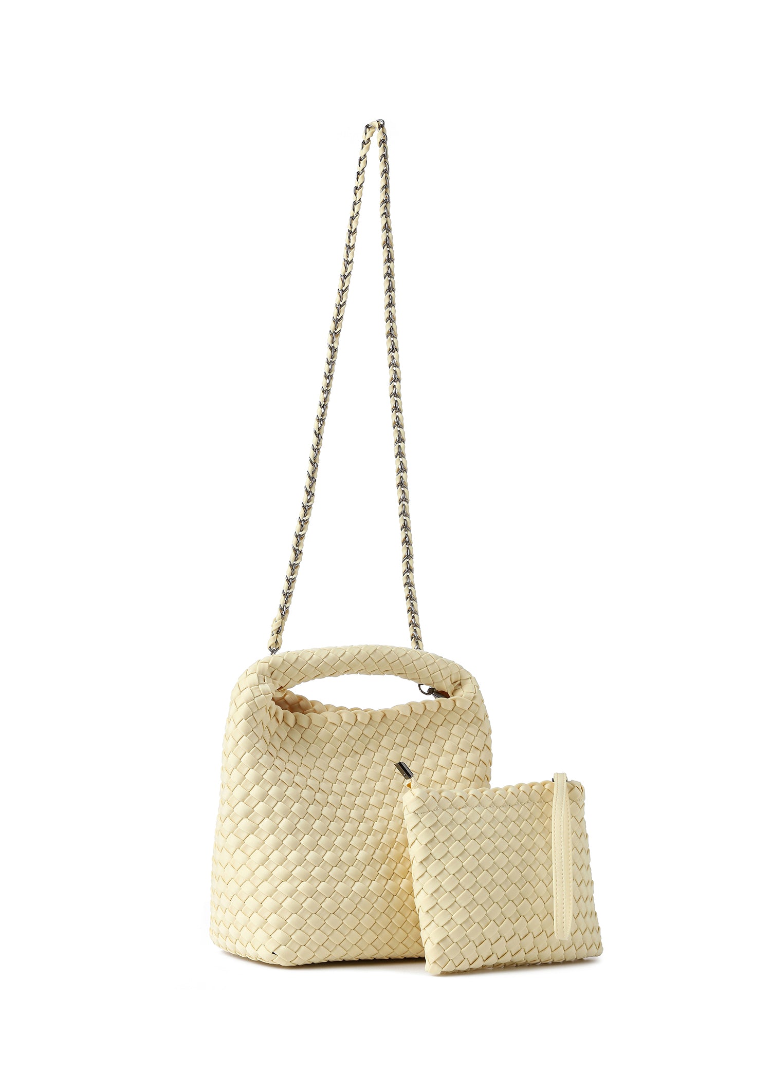 Shelly Butter Woven Bucket Bag