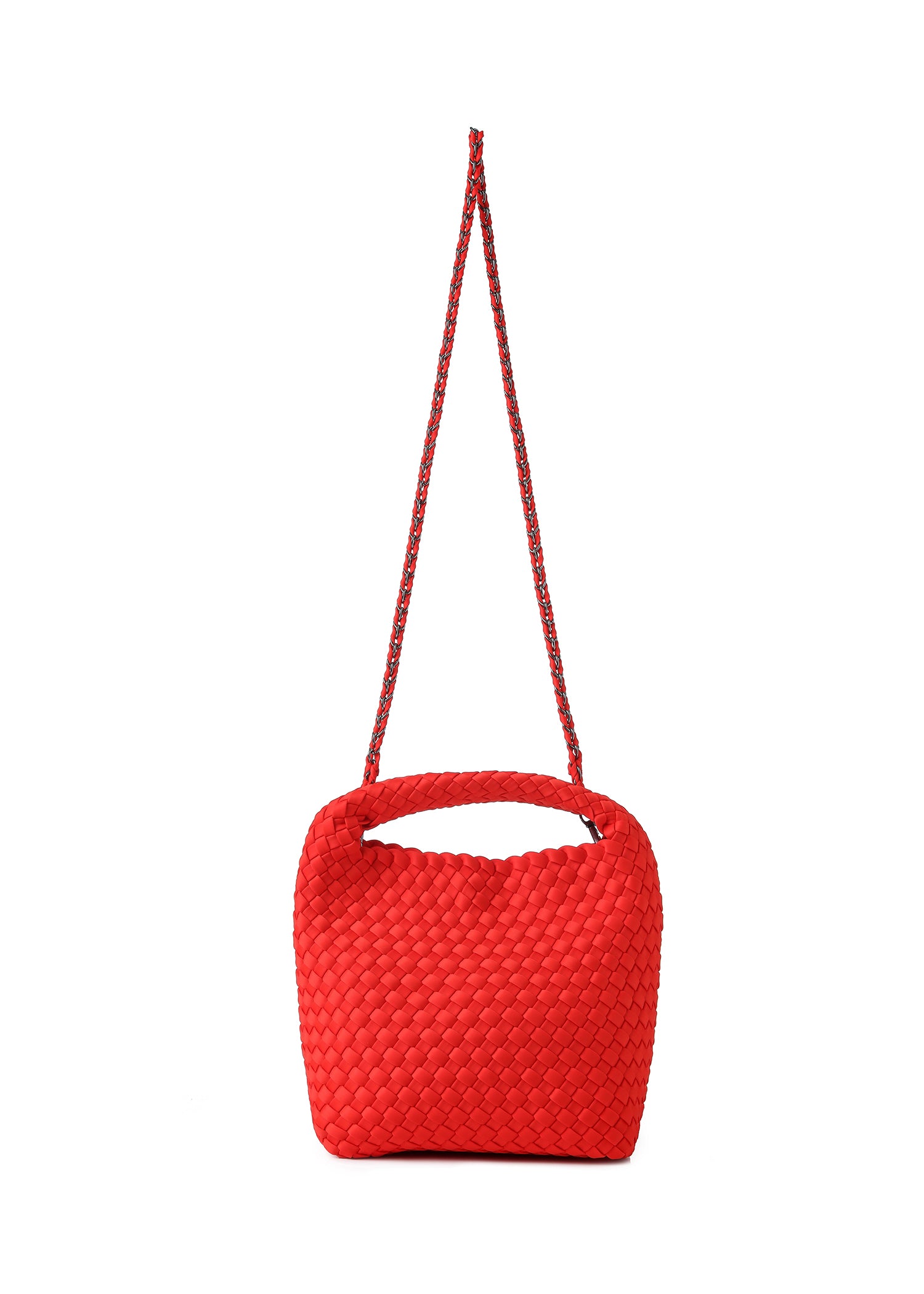 Shelly Poppy Woven Bucket Bag