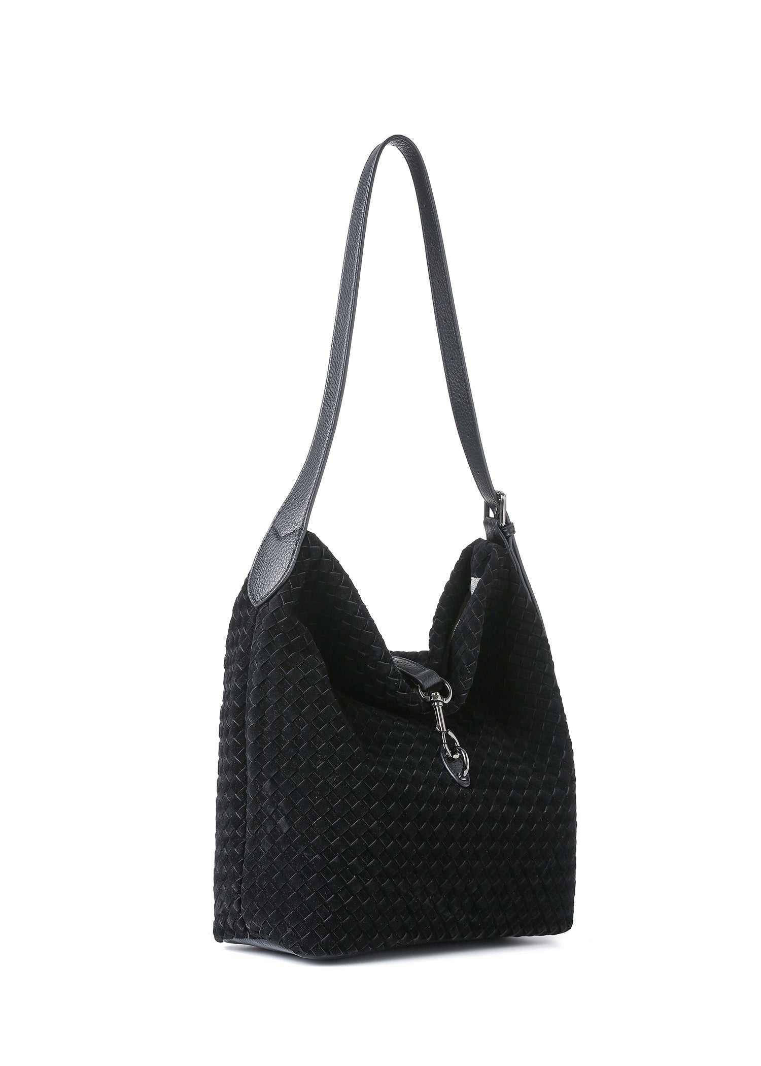 Sandy Woven Black Shoulder Bag