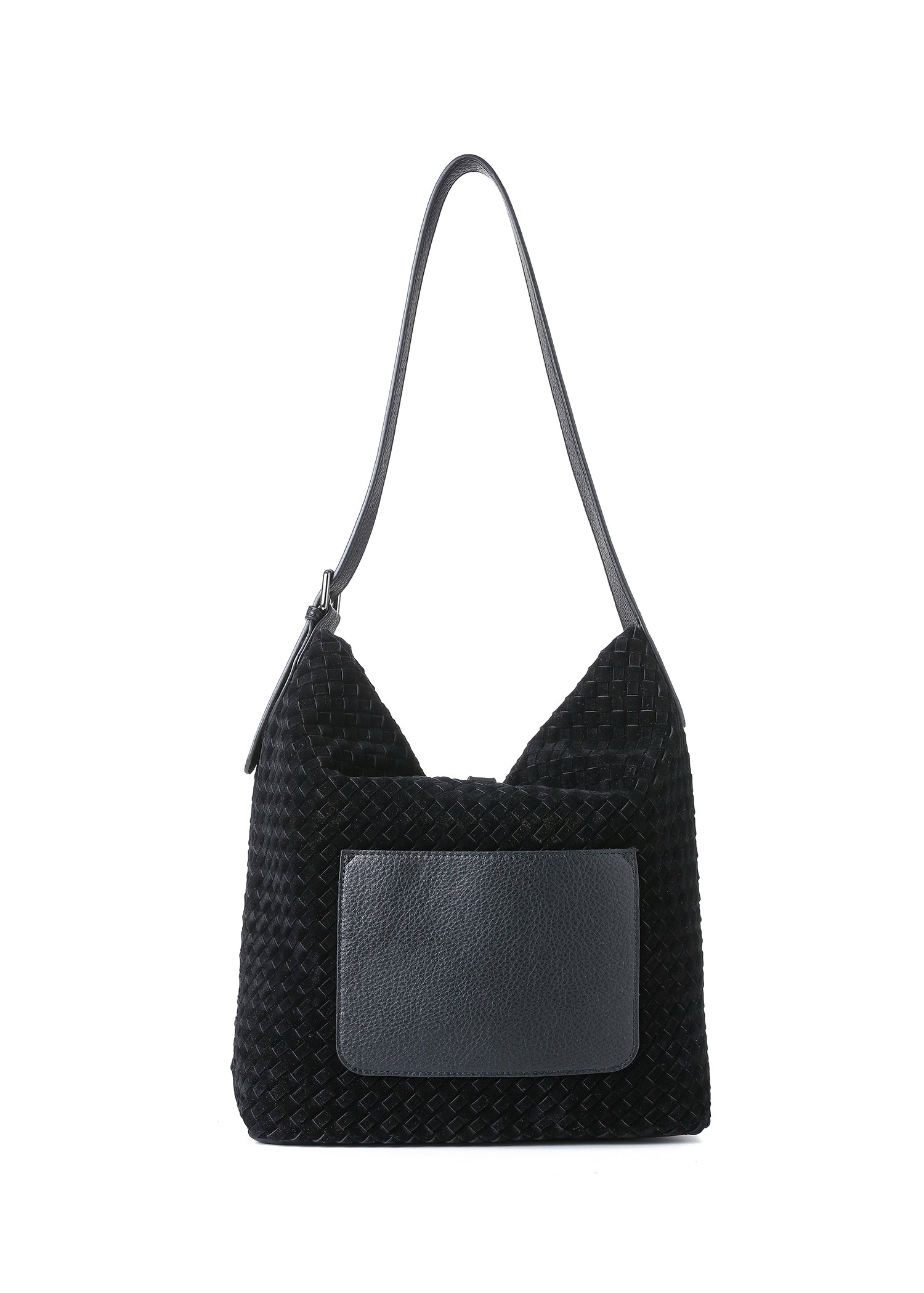 Sandy Woven Black Shoulder Bag