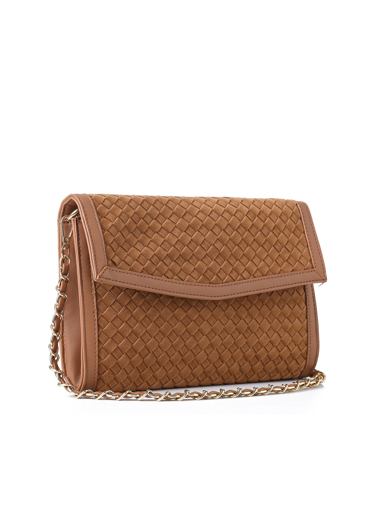 Beth Saddle Woven Clutch