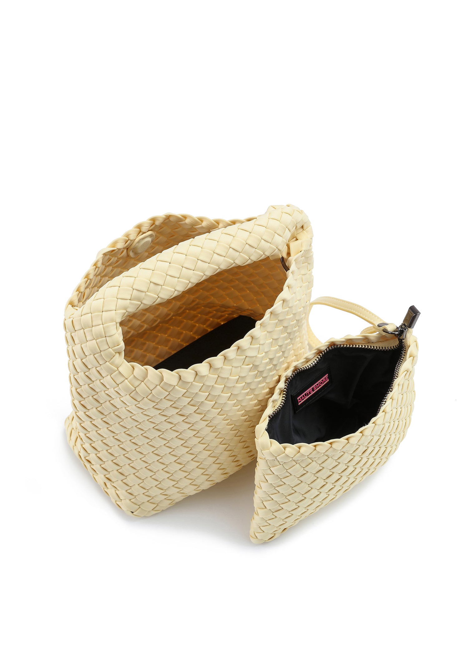 Shelly Butter Woven Bucket Bag
