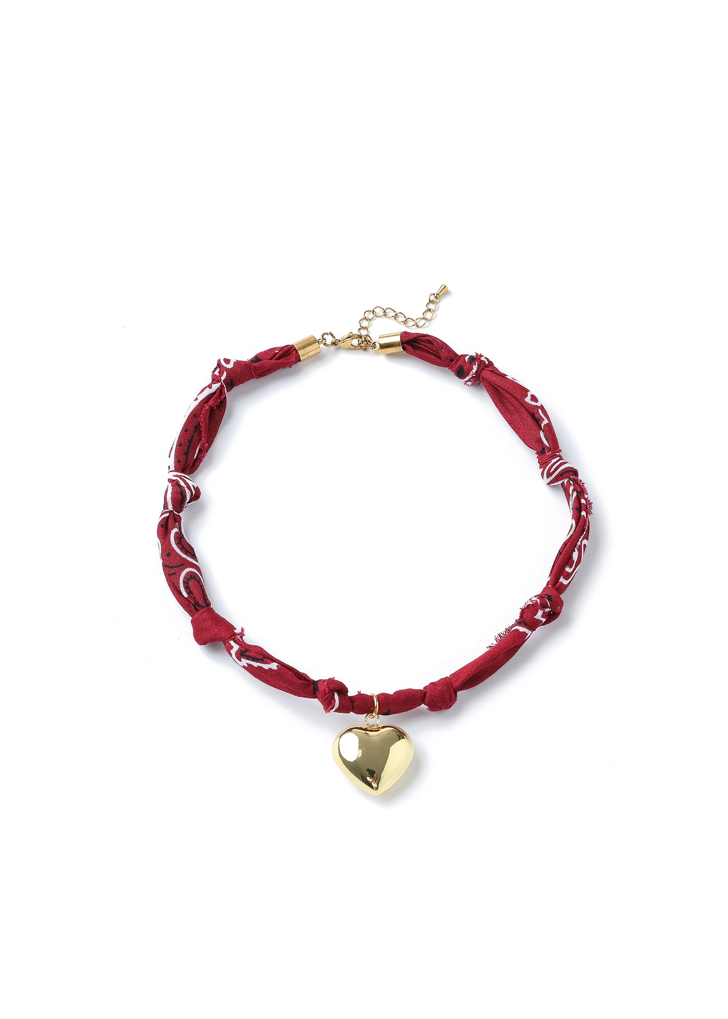 Hayley Heart Necklace Burgundy