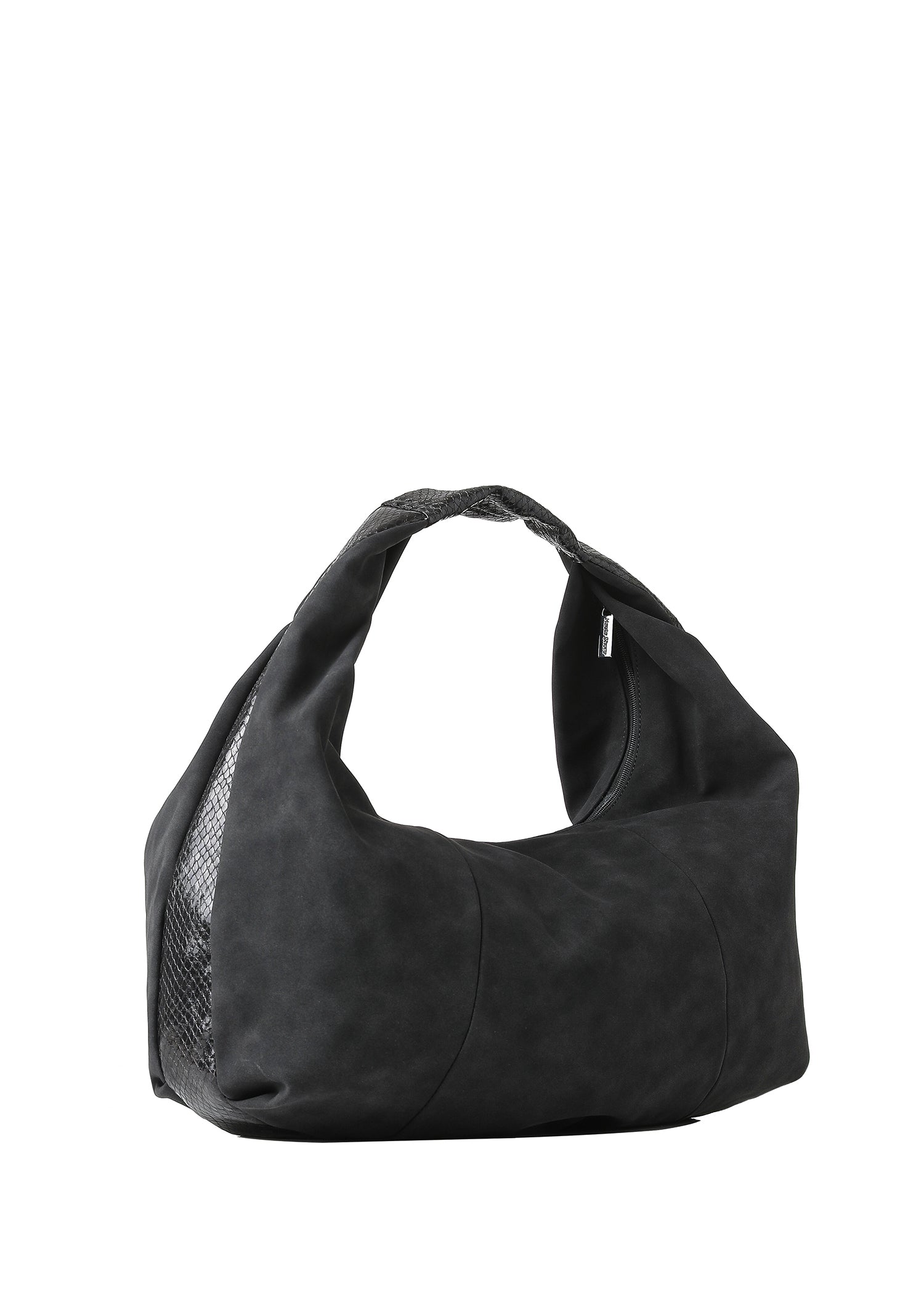 Loren Black Suede & Python Hobo