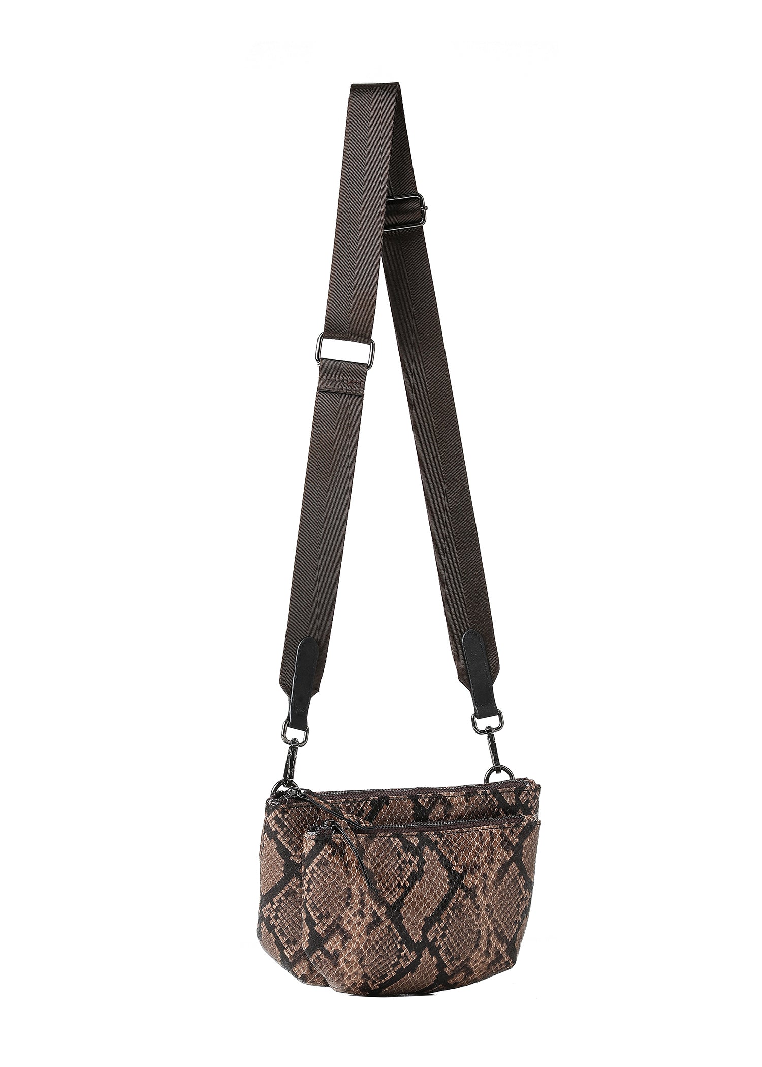 Devon Brown Python Convertible Crossbody