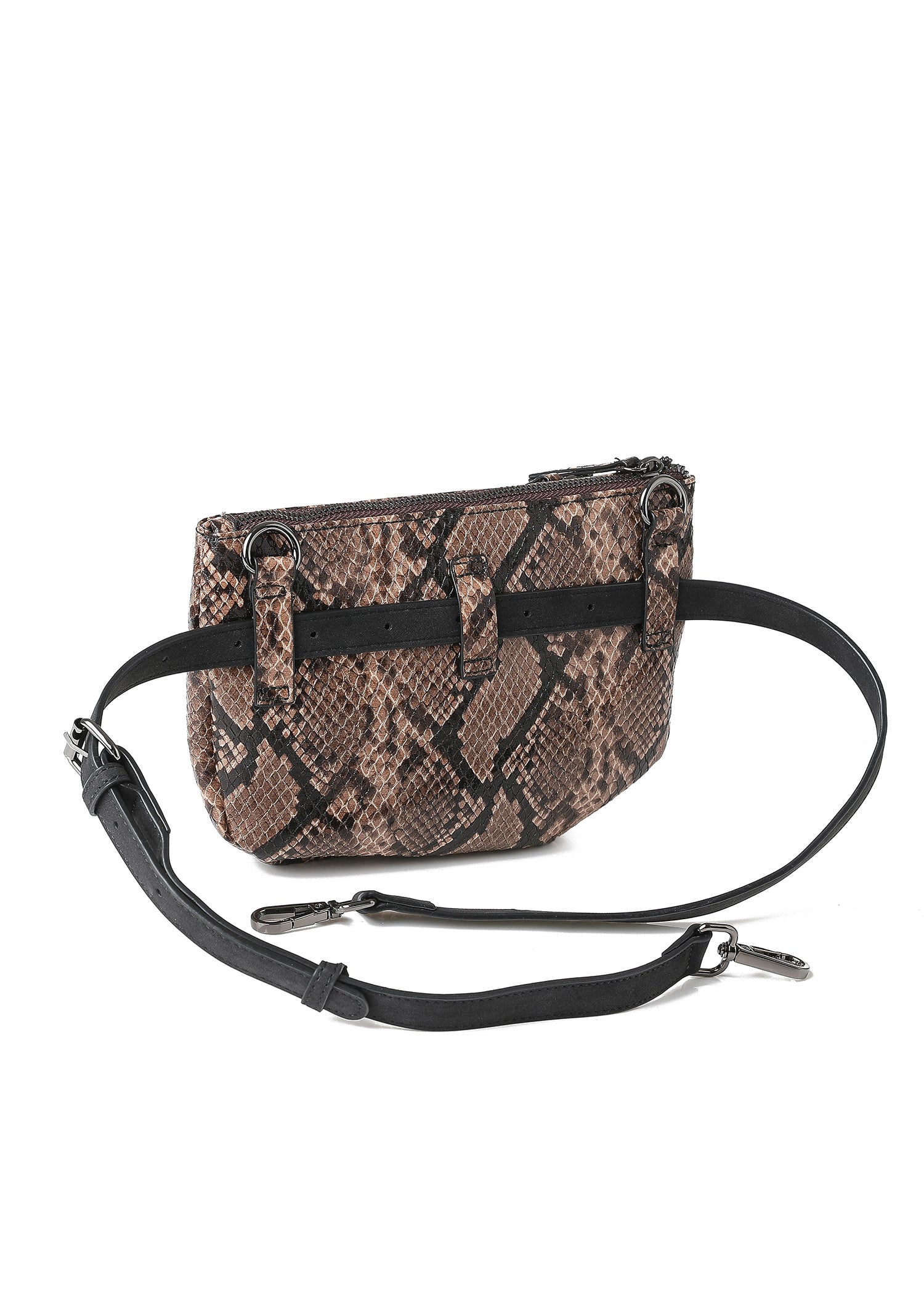 Devon Brown Python Convertible Crossbody