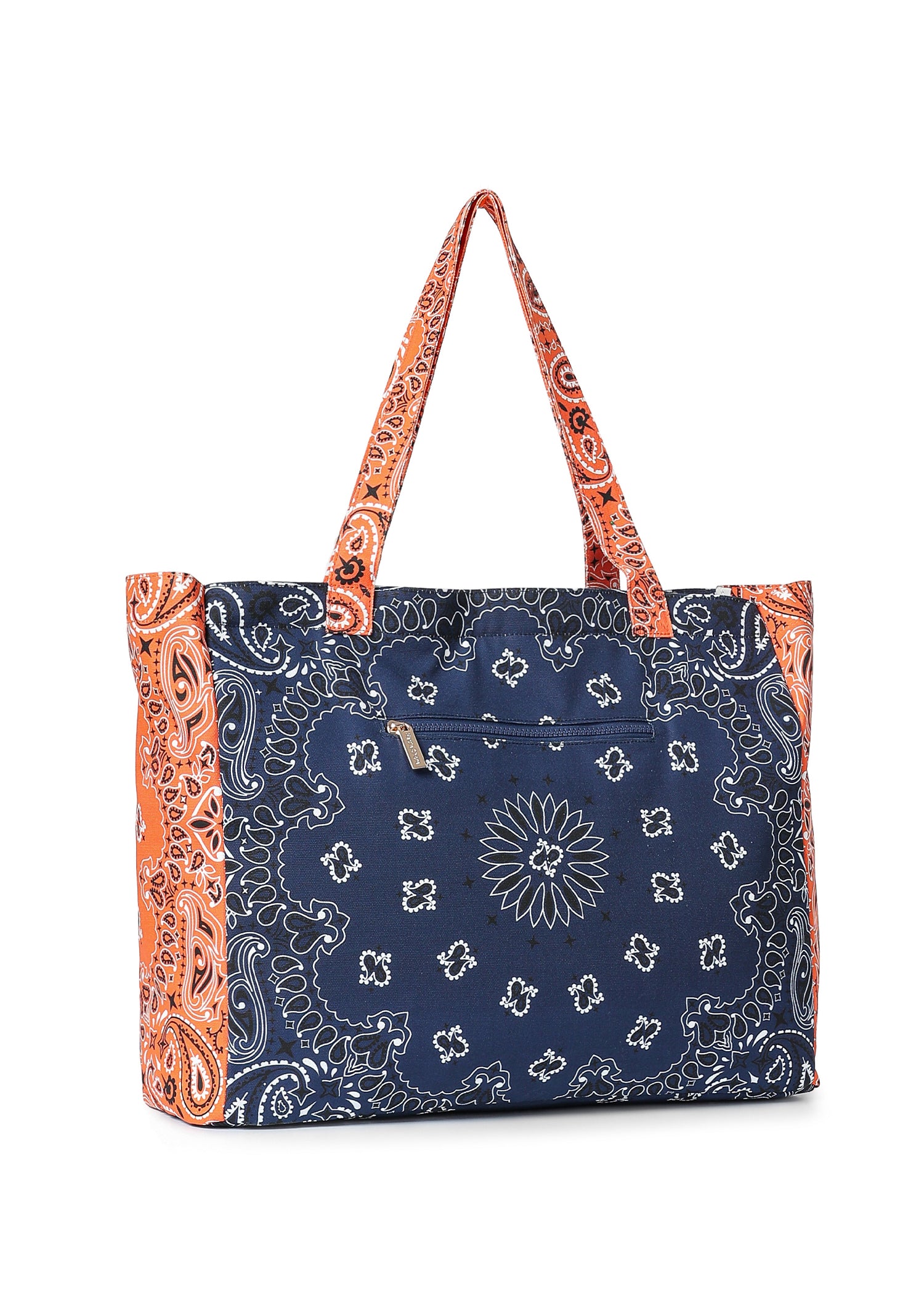Bailey Navy/Orange Bandana Tote