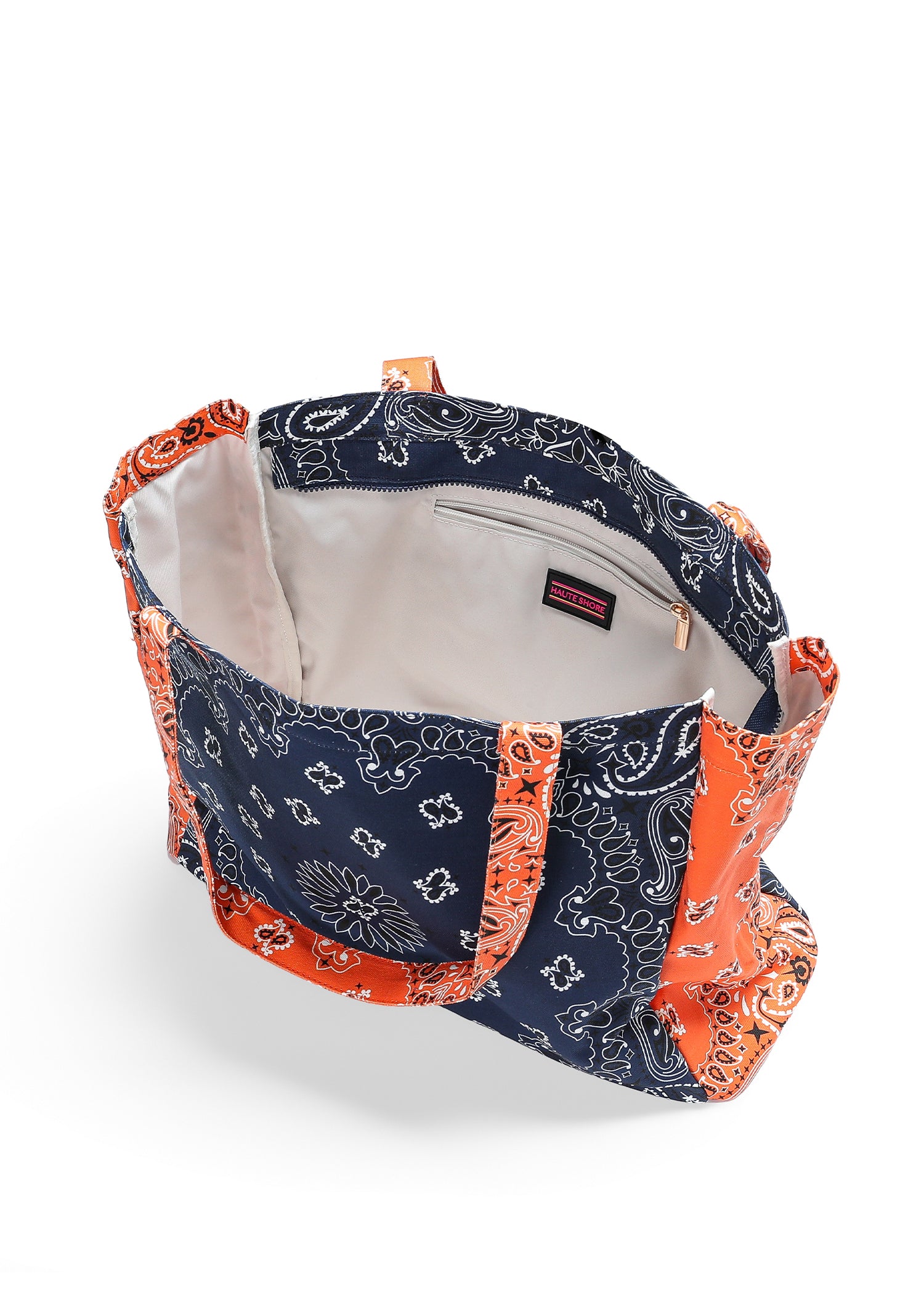 Bailey Navy/Orange Bandana Tote