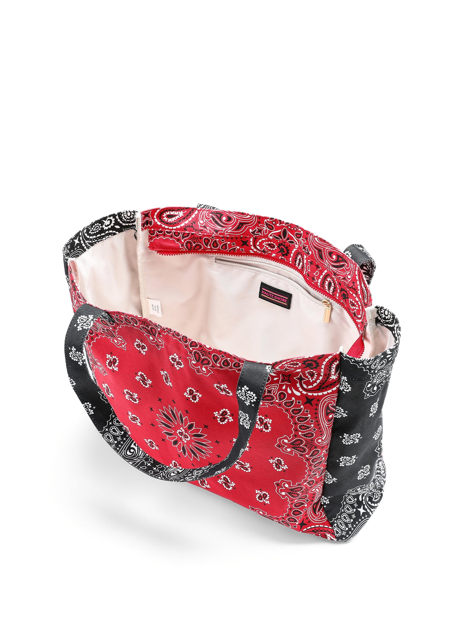 Bailey Red/Black Bandana Tote with Monogram