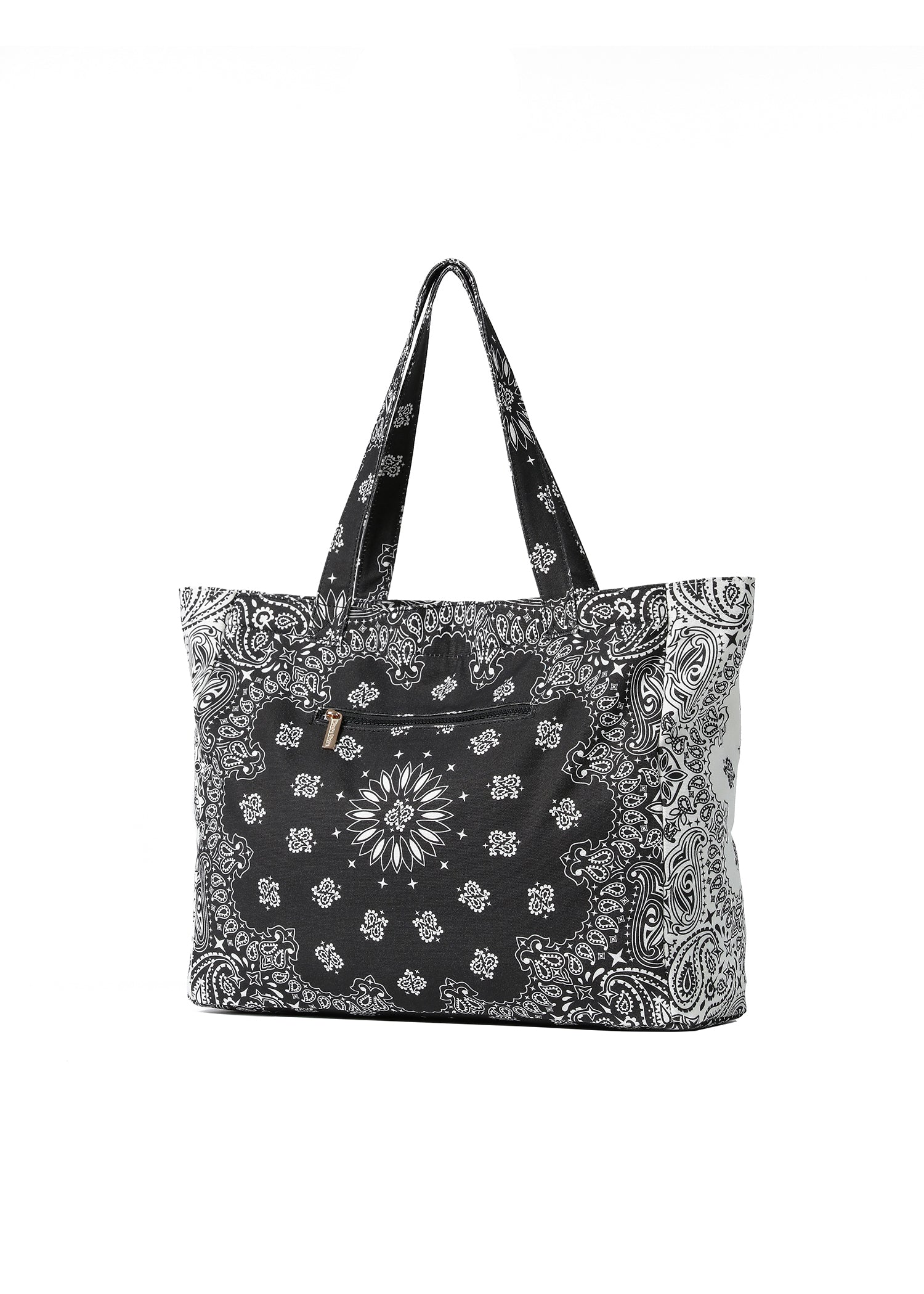 Bailey Black/White Bandana Tote with MONOGRAM