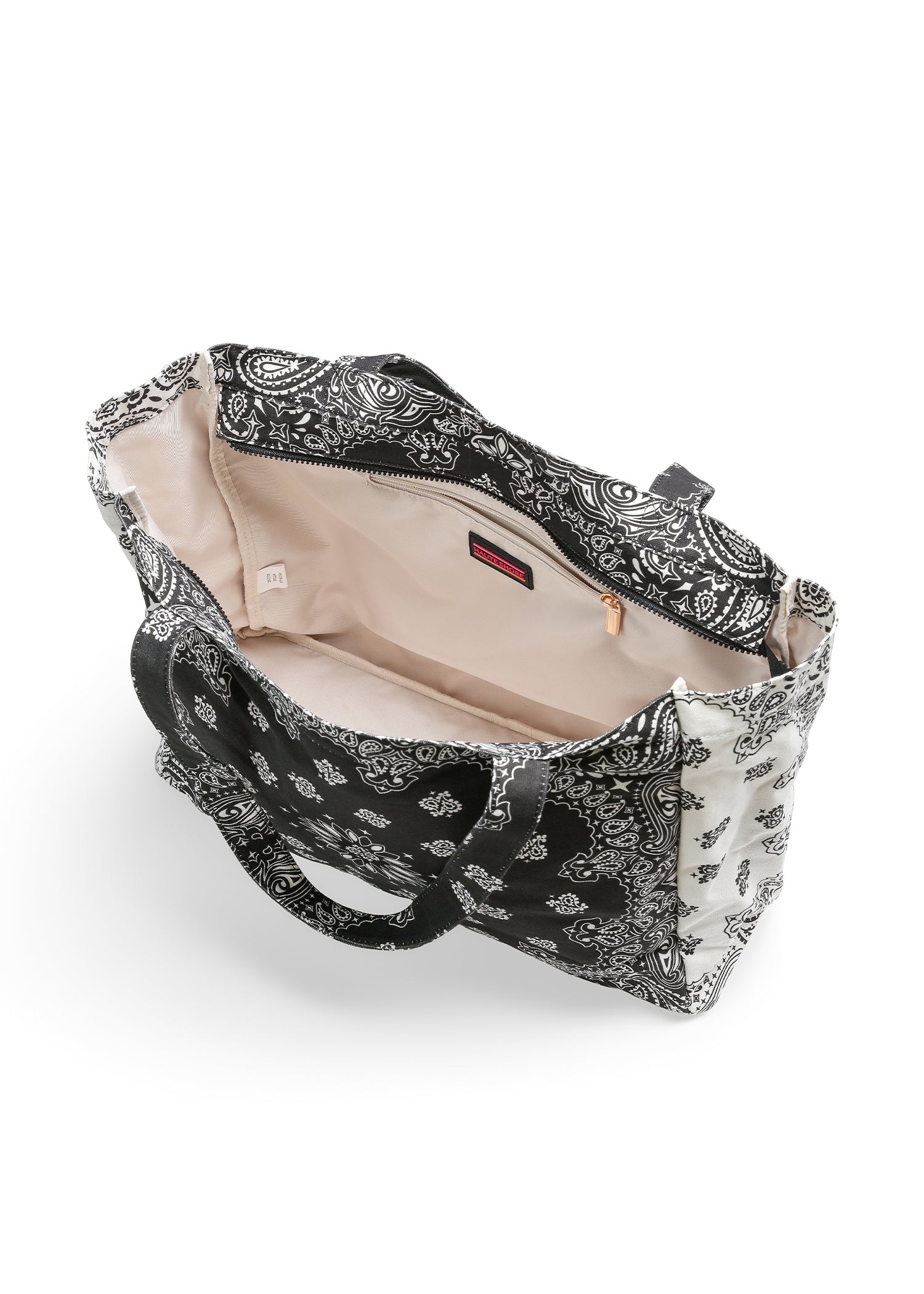 Bailey Black/White Bandana Tote with MONOGRAM