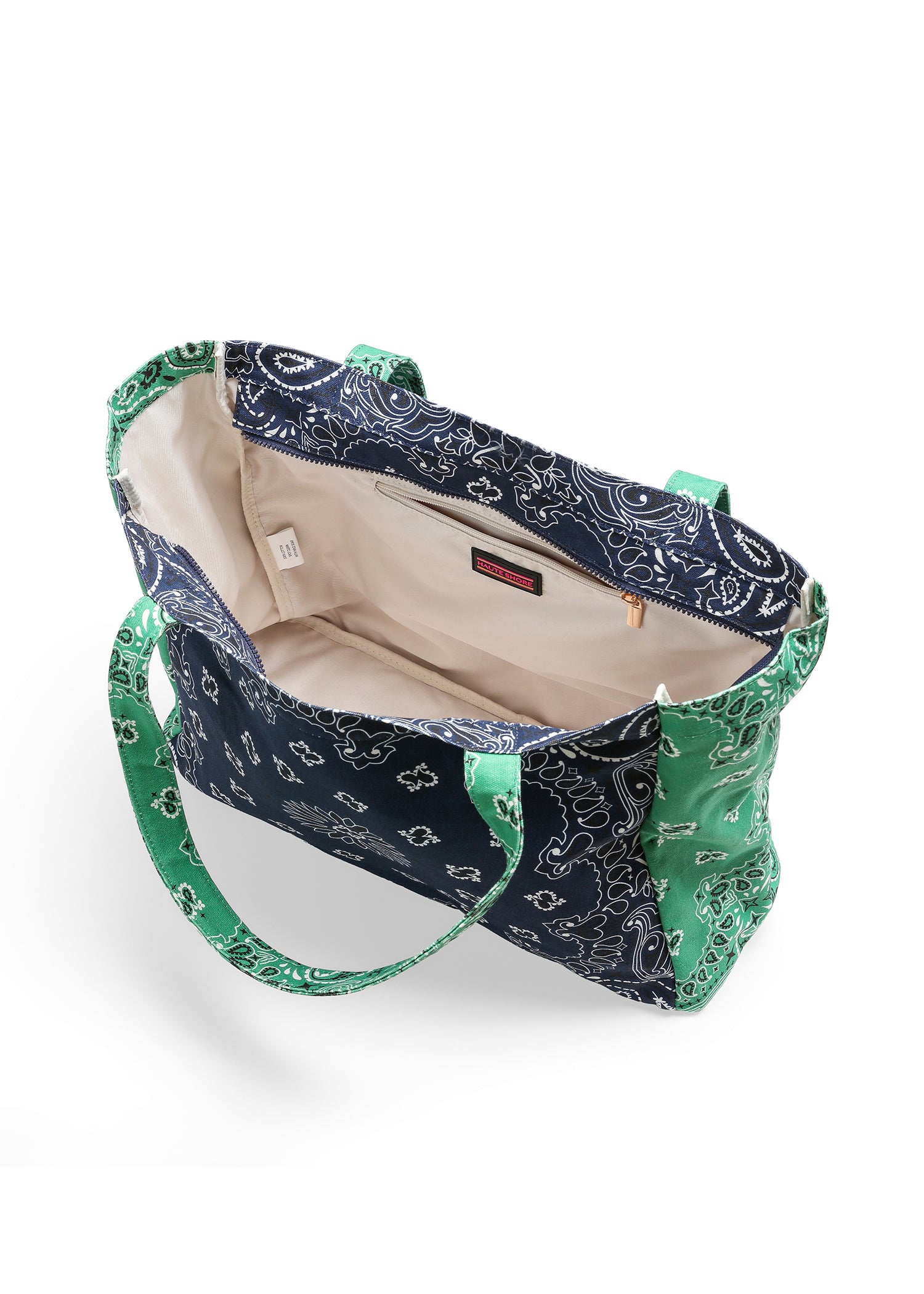Bailey Navy/Green Bandana Tote