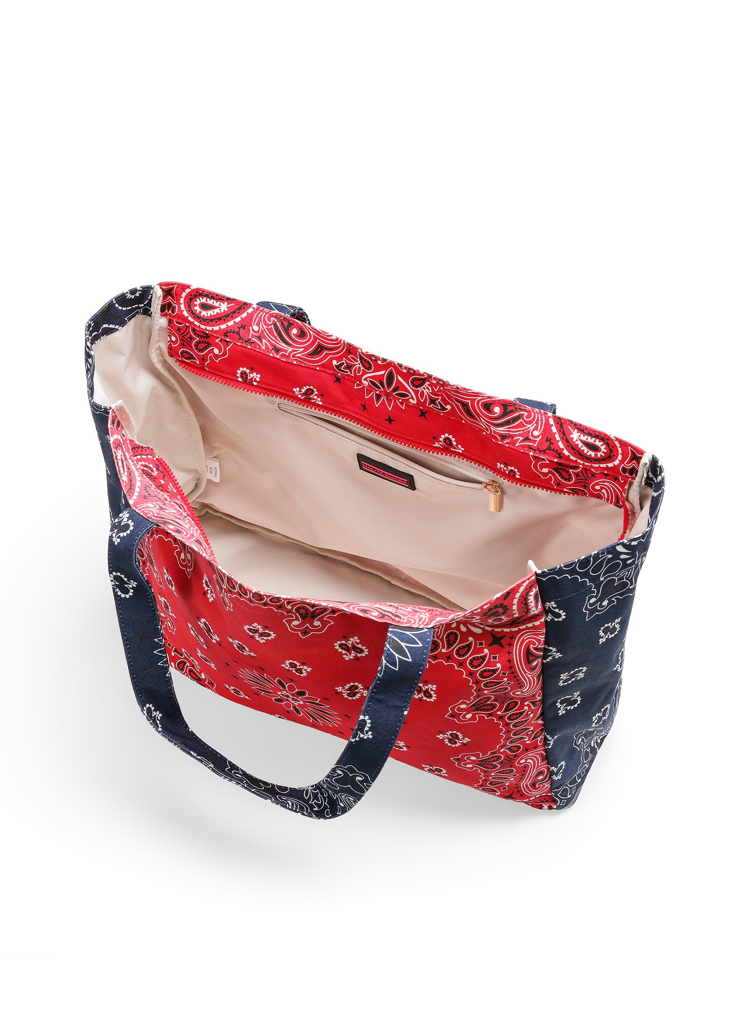 Bailey Red/Navy Bandana Tote with MONOGRAM