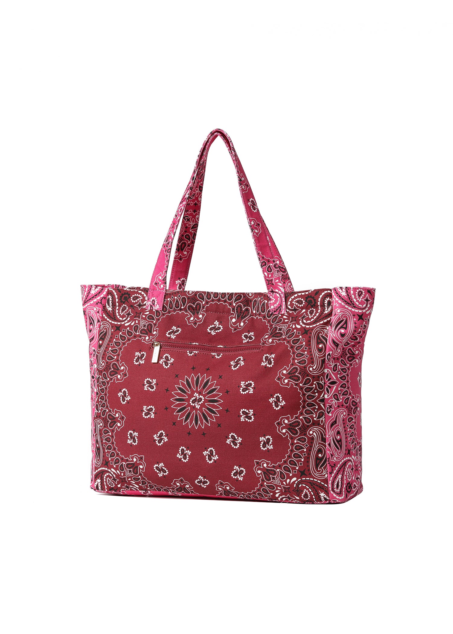 Bailey Burgundy/Pink Bandana Tote with MONOGRAM