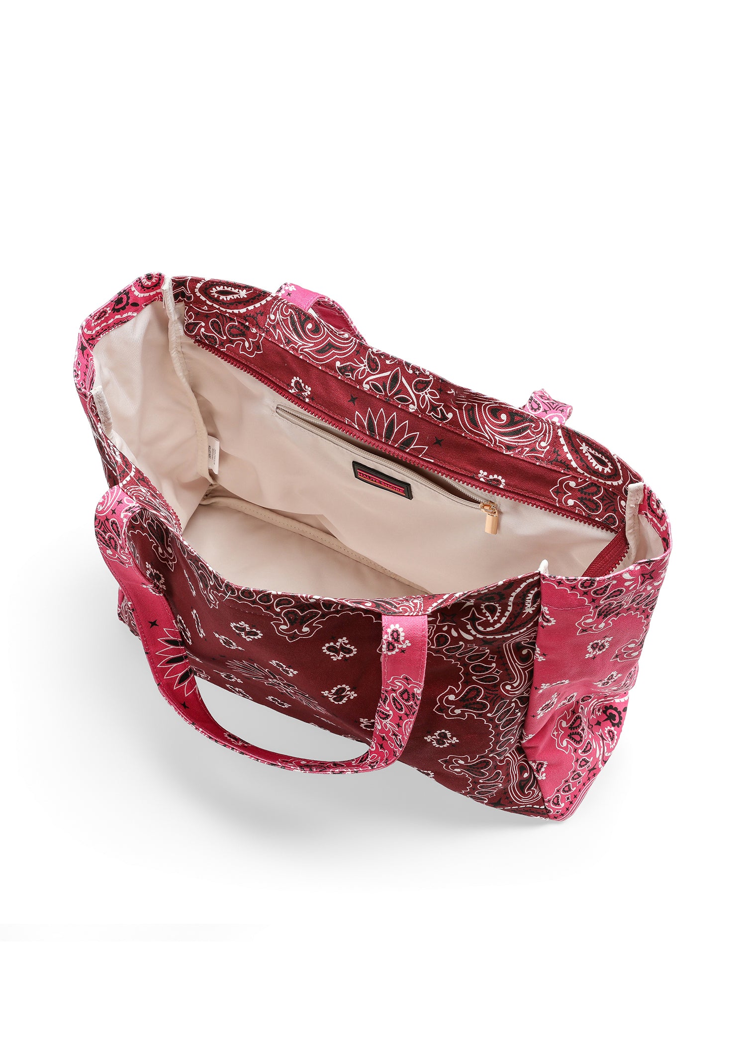 Bailey Burgundy/Pink Bandana Tote with MONOGRAM