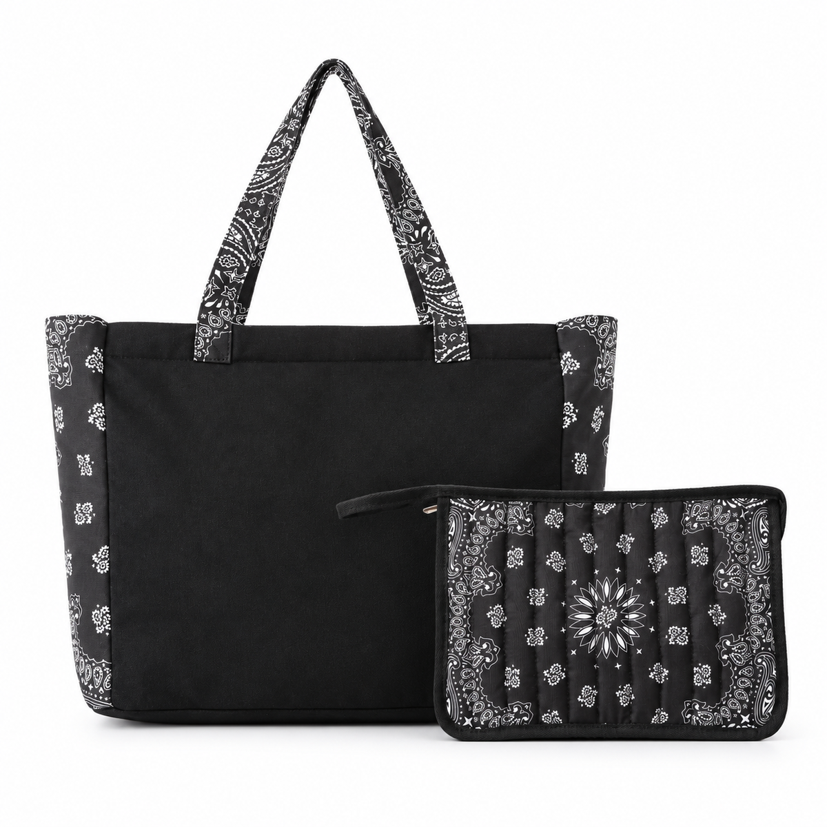 Bailey Black/Black Bandana Tote & Beau Black Pouch