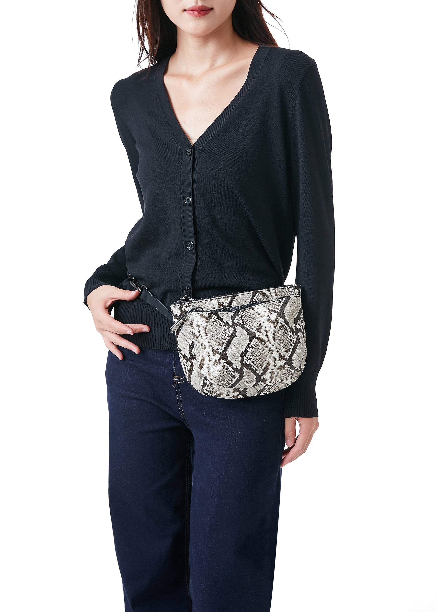 Devon Natural Python Convertible Crossbody
