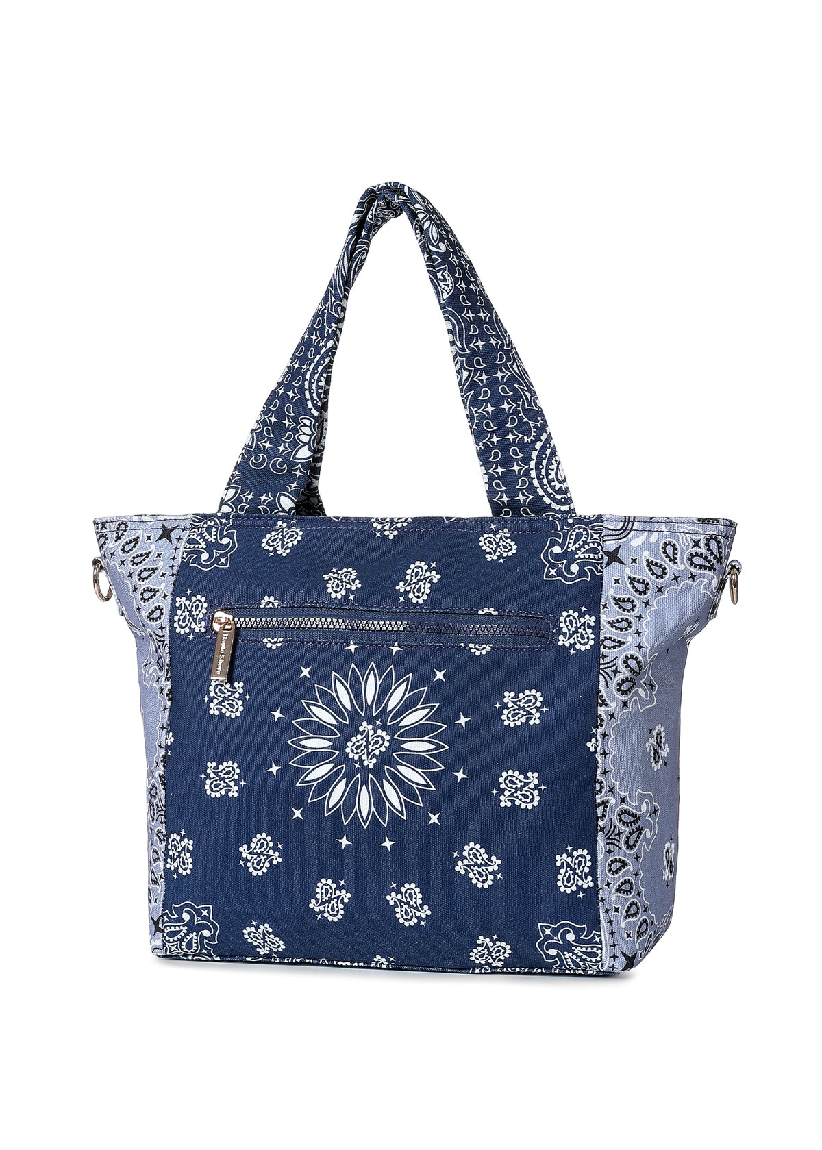Jaime Navy/Light Blue Bandana Tote