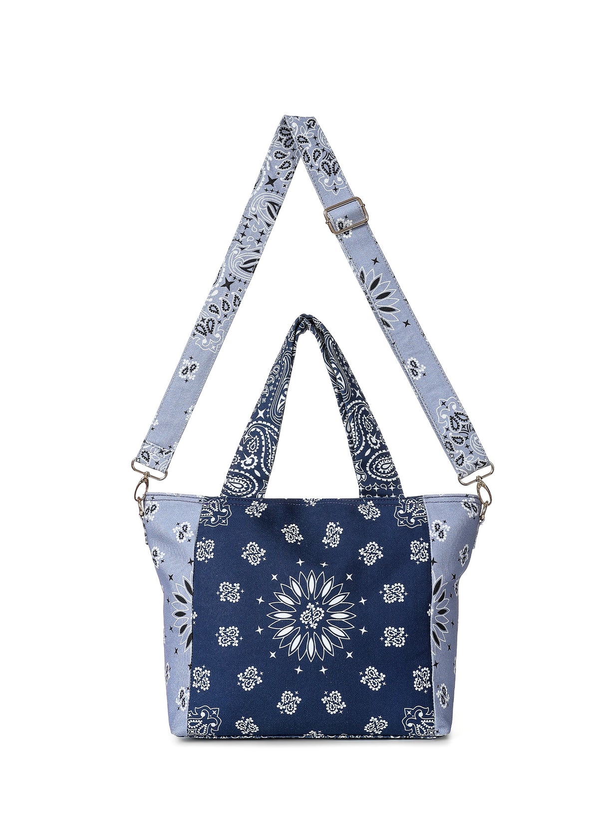 Jaime Navy/Light Blue Bandana Tote