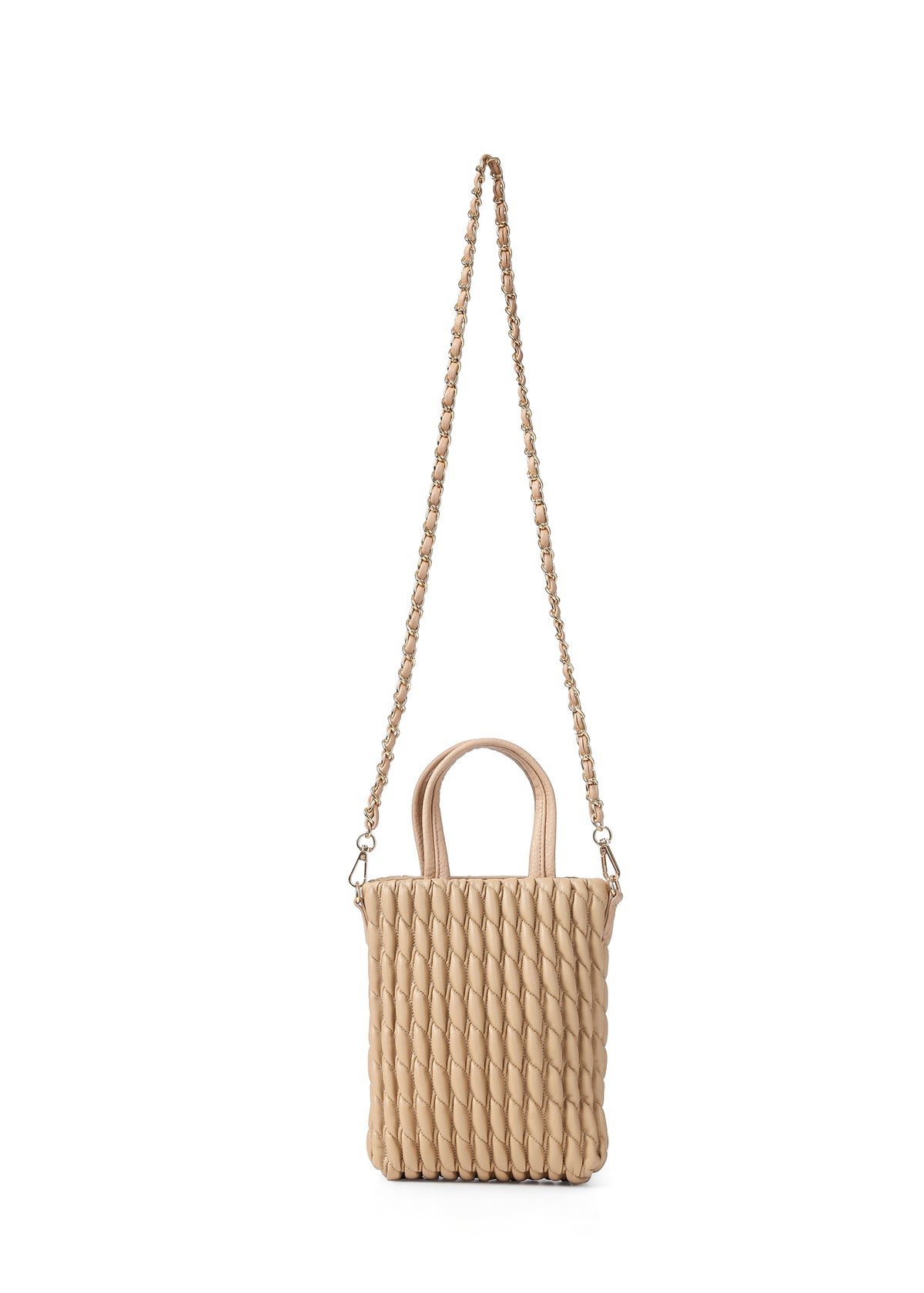 Mila Biscuit Twisted Vegan Leather Mini Tote Crossbody Bag