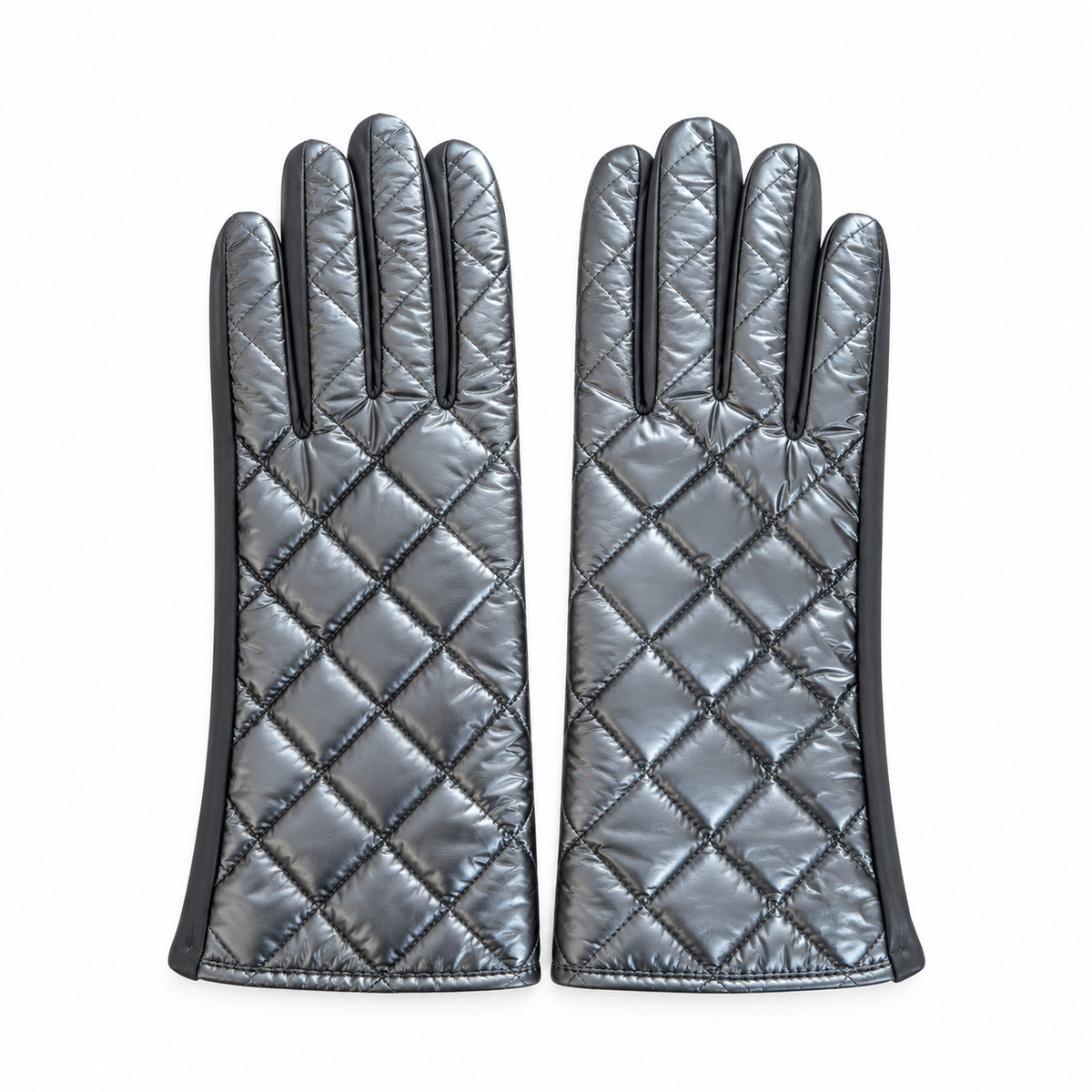 City Gunmetal Quilted Puffer Glove