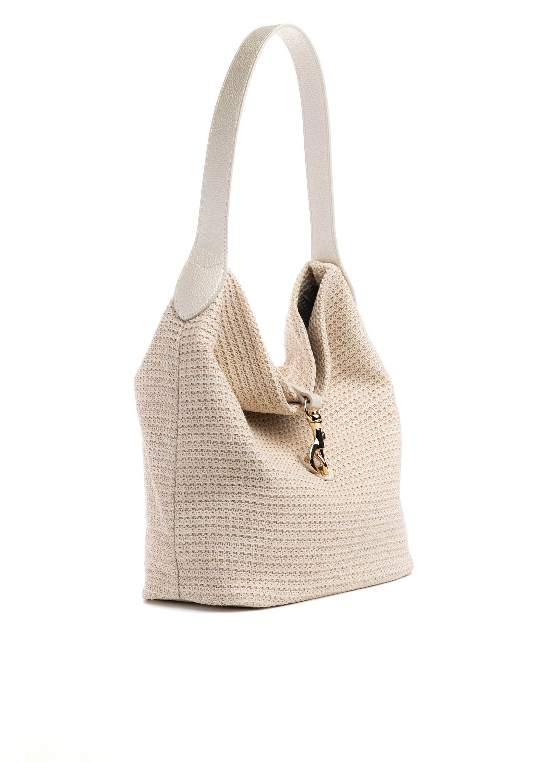 Sandy Beige Raffia Shoulder Bag