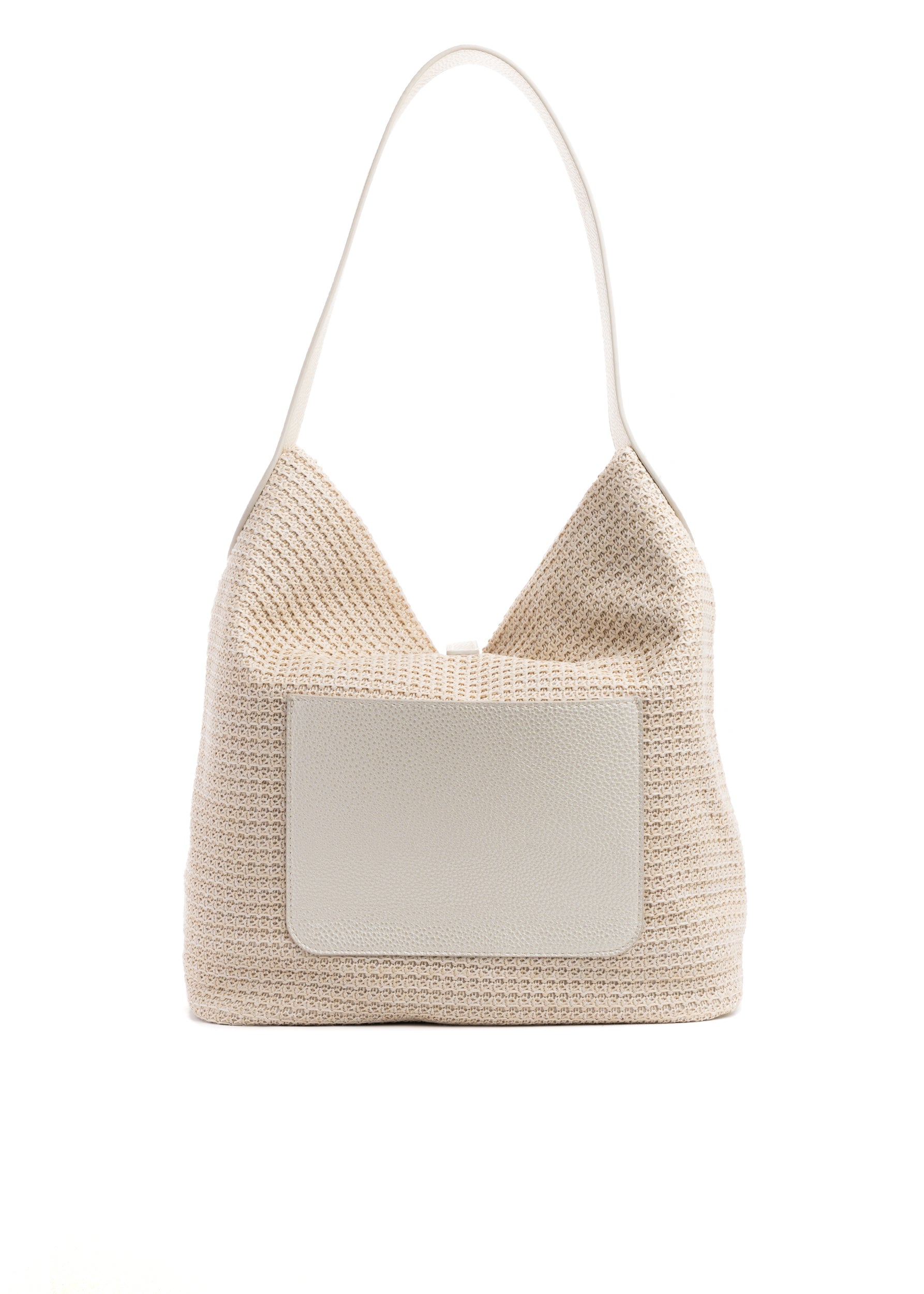 Sandy Beige Raffia Shoulder Bag