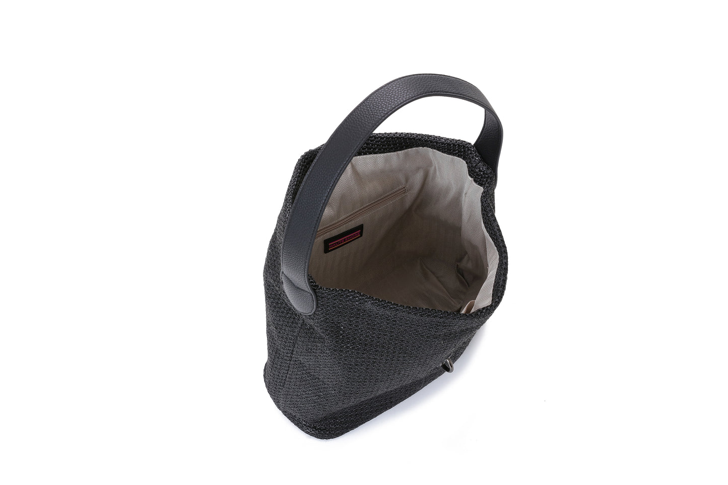 Sandy Black Raffia Shoulder Bag