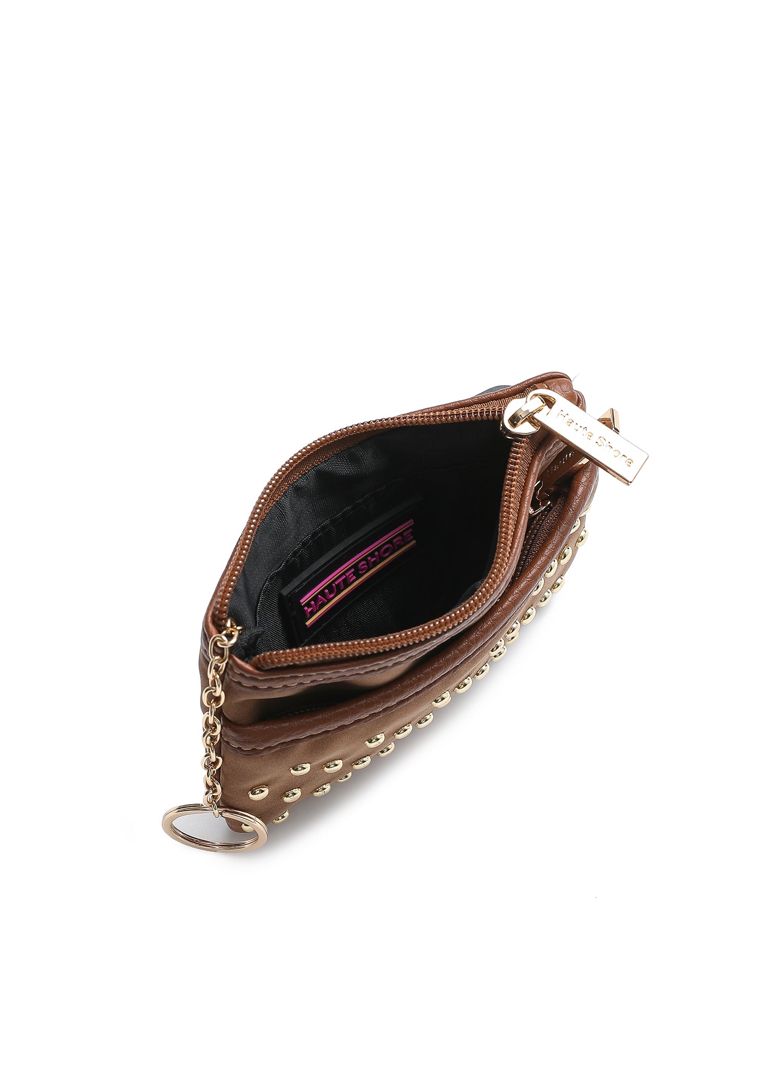 Max Saddle Studded Suede Card Case PRE-ORDER SHIPS 9/15