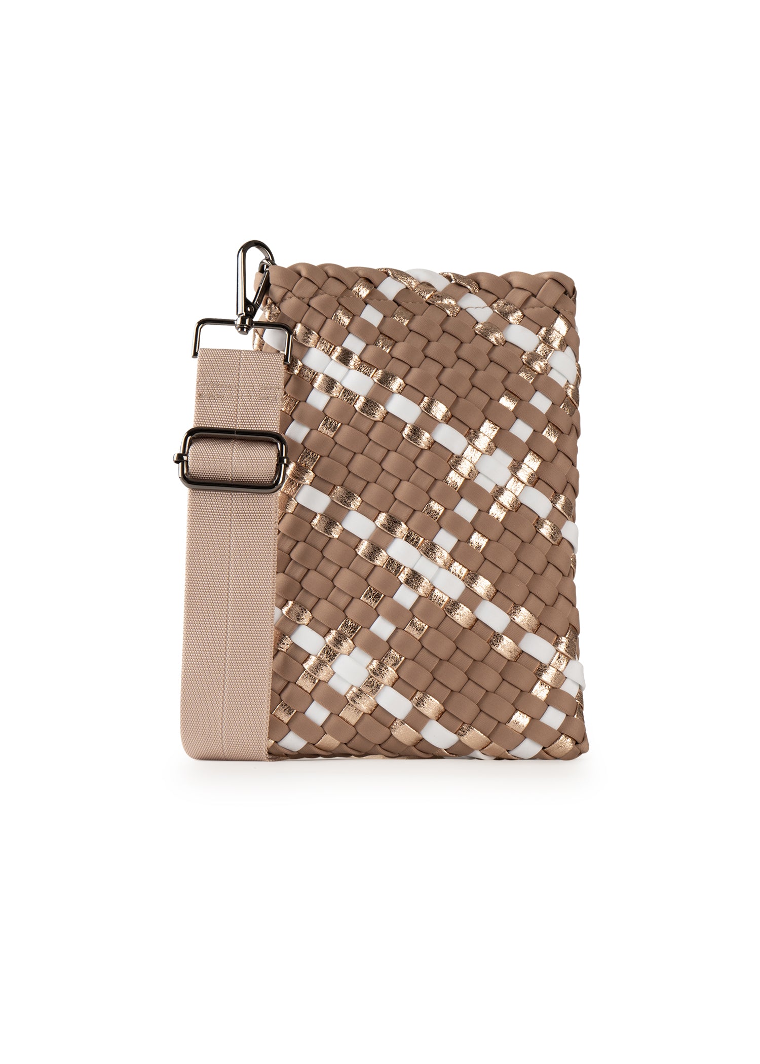 Shay Latte Woven Phone Bag - FINAL SALE