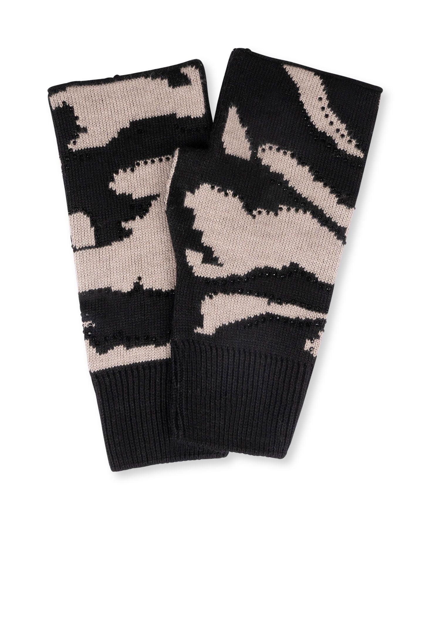 colorado black/beige camo fingerless gloves