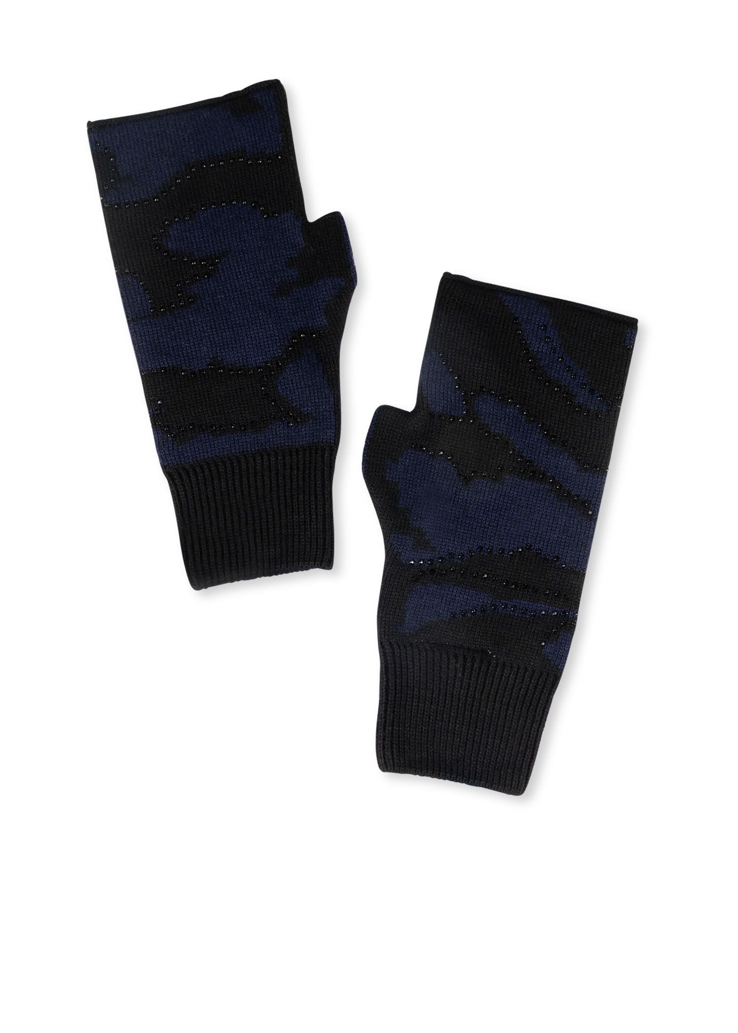 colorado black/navy camo fingerless gloves