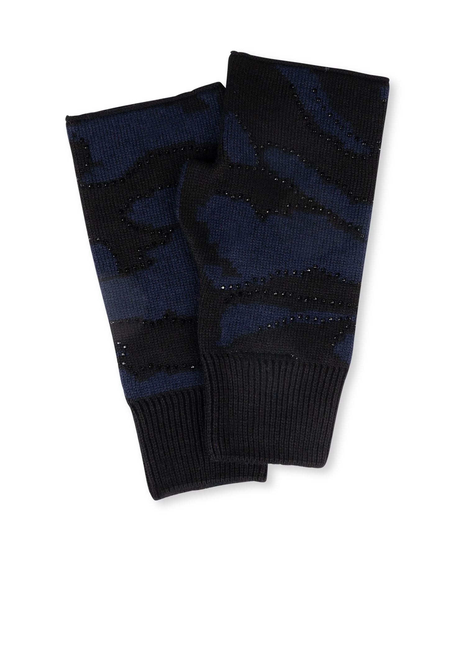 colorado black/navy camo fingerless gloves