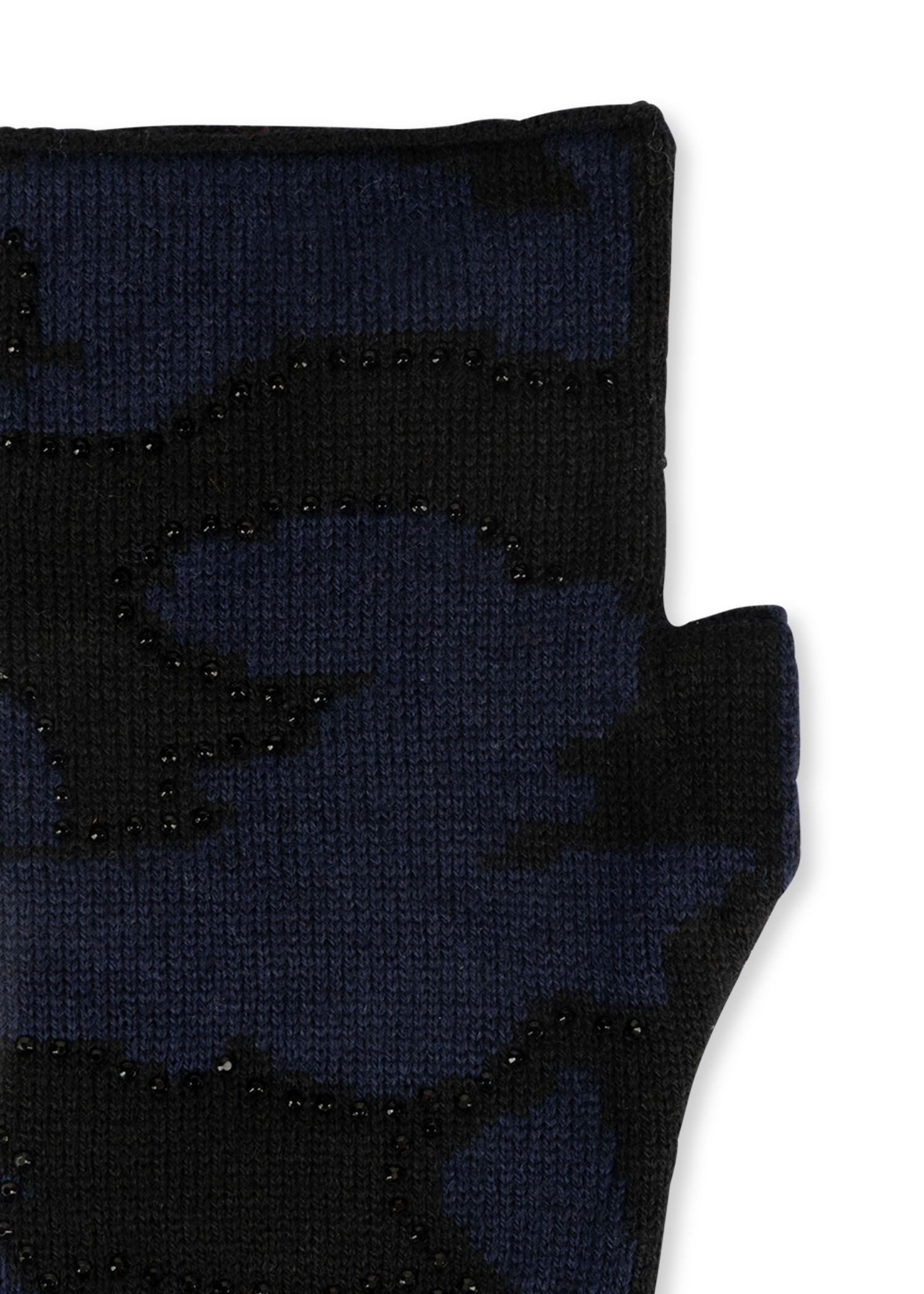 colorado black/navy camo fingerless gloves