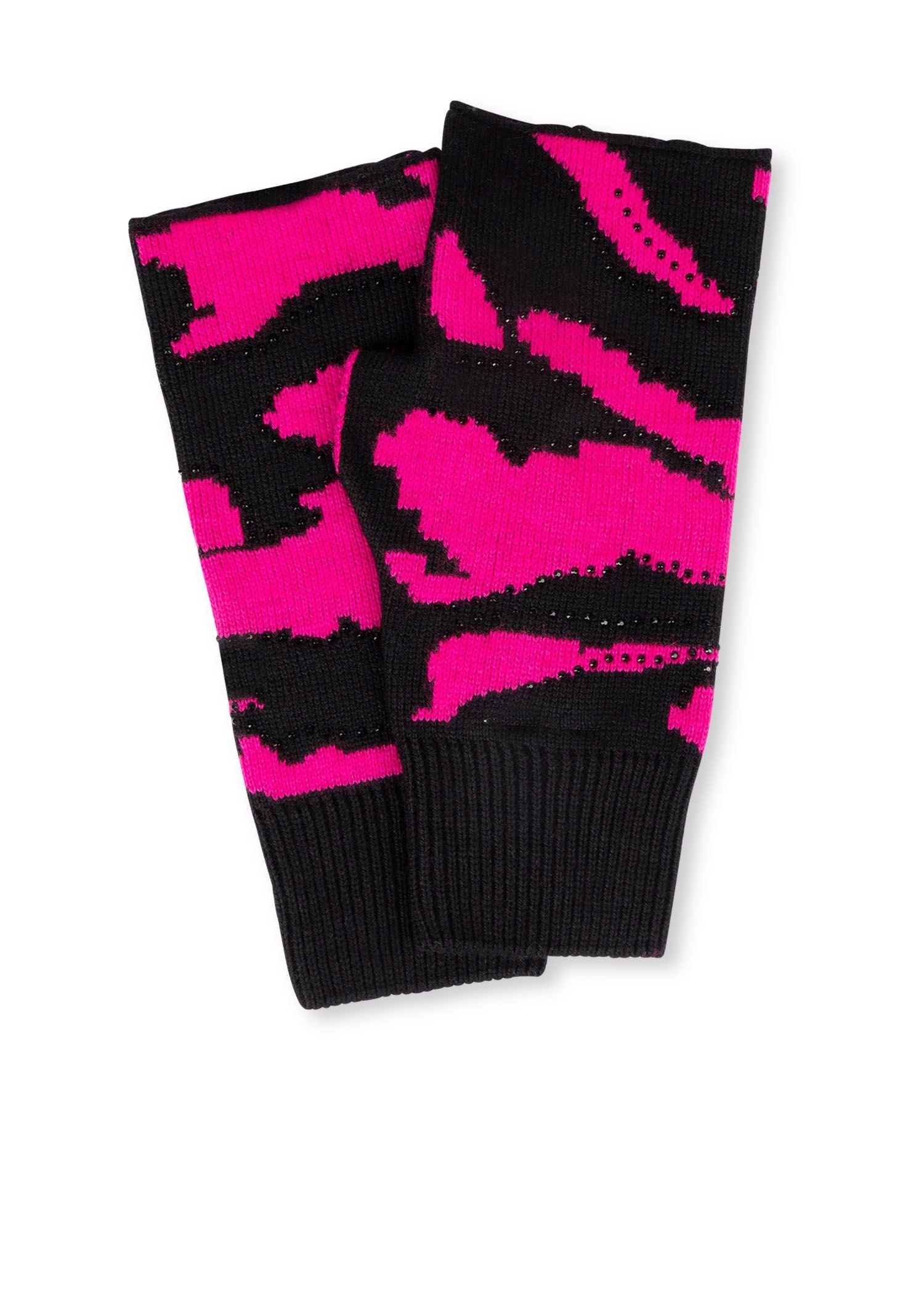 colorado black/hot pink camo fingerless gloves