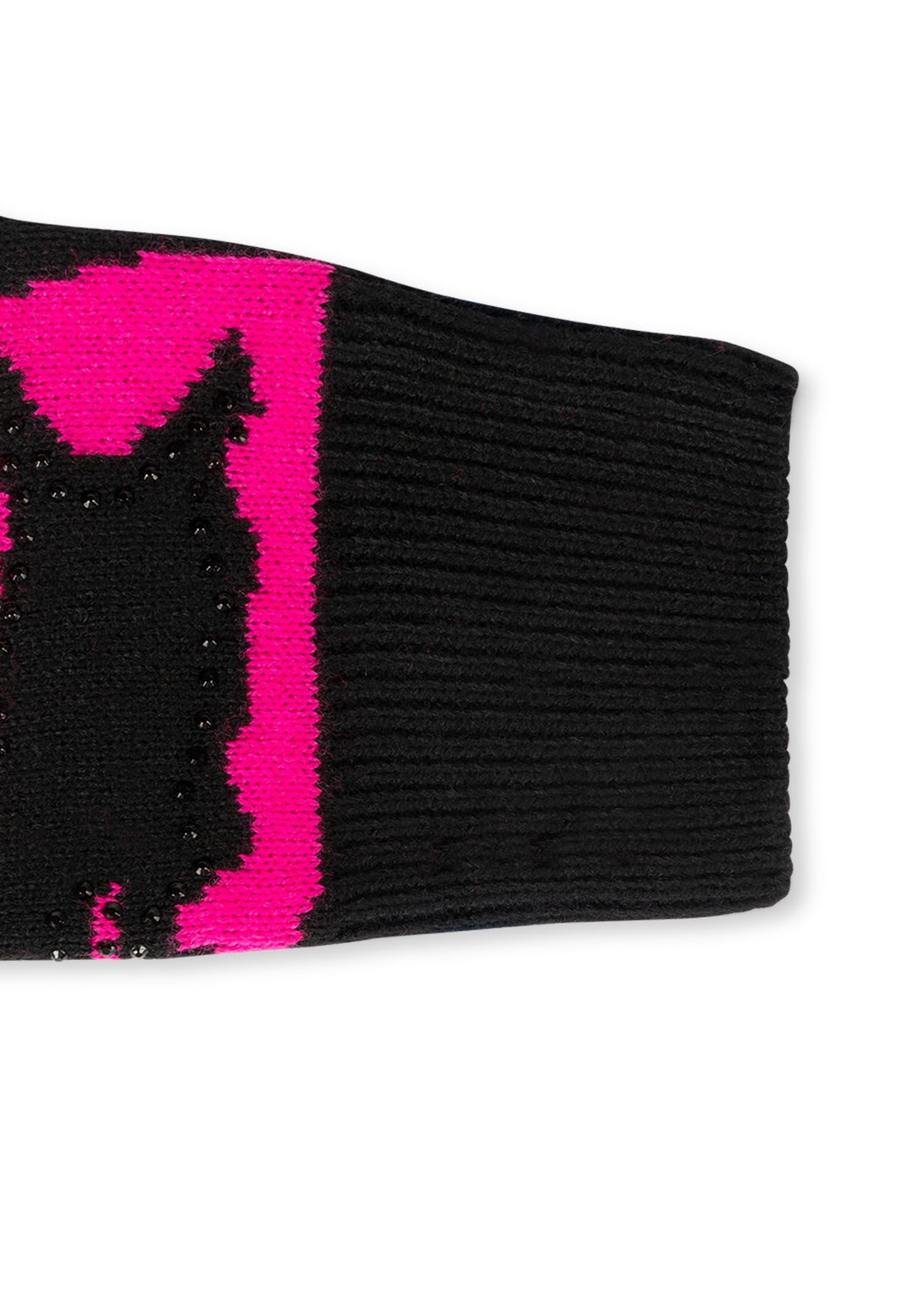 colorado black/hot pink camo fingerless gloves