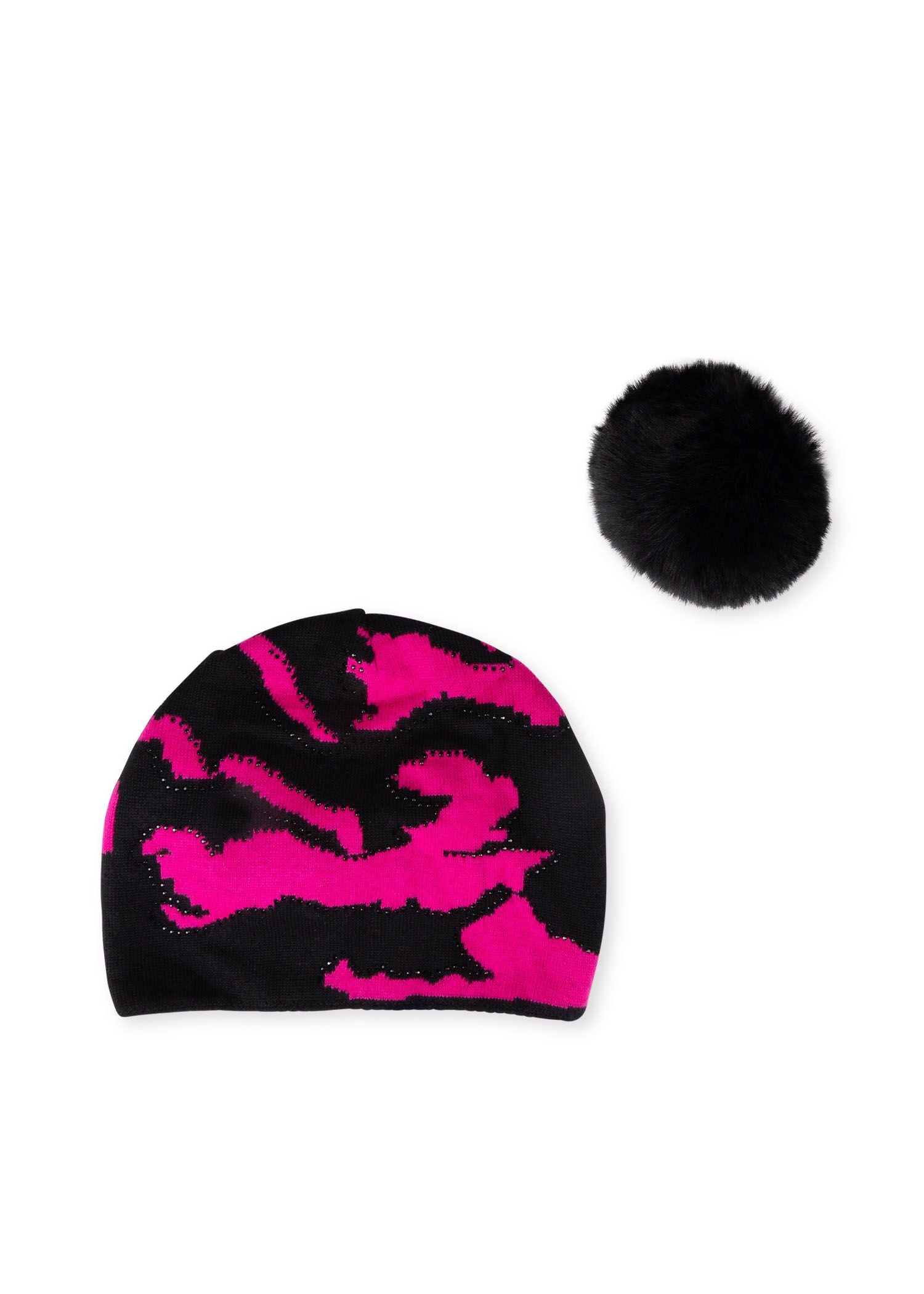 colorado black/hot pink camo beanie