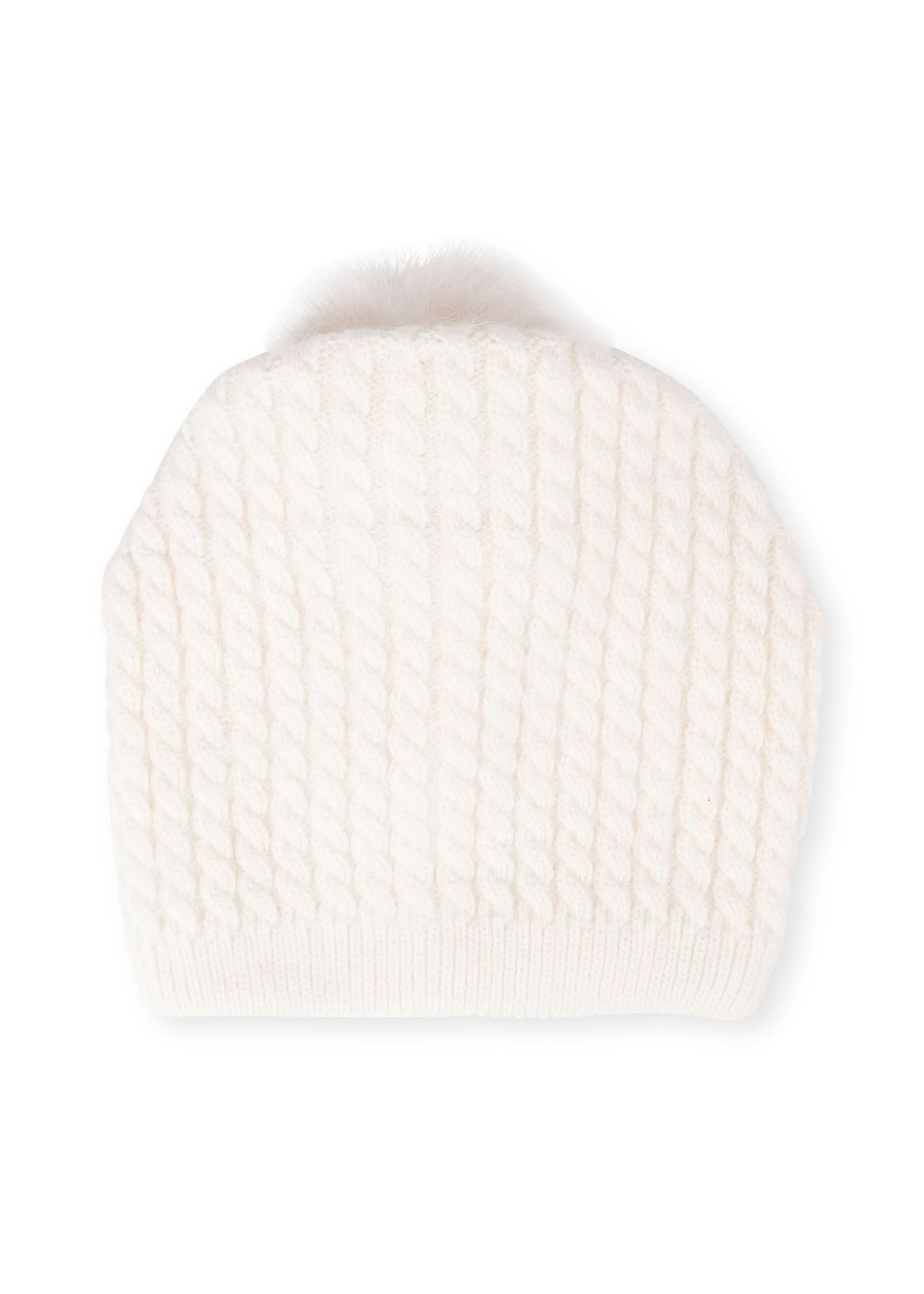 White Cable Knit Beanie Hat Heated Cable Knit Beanie - Cream – Fieldsheer main image 2