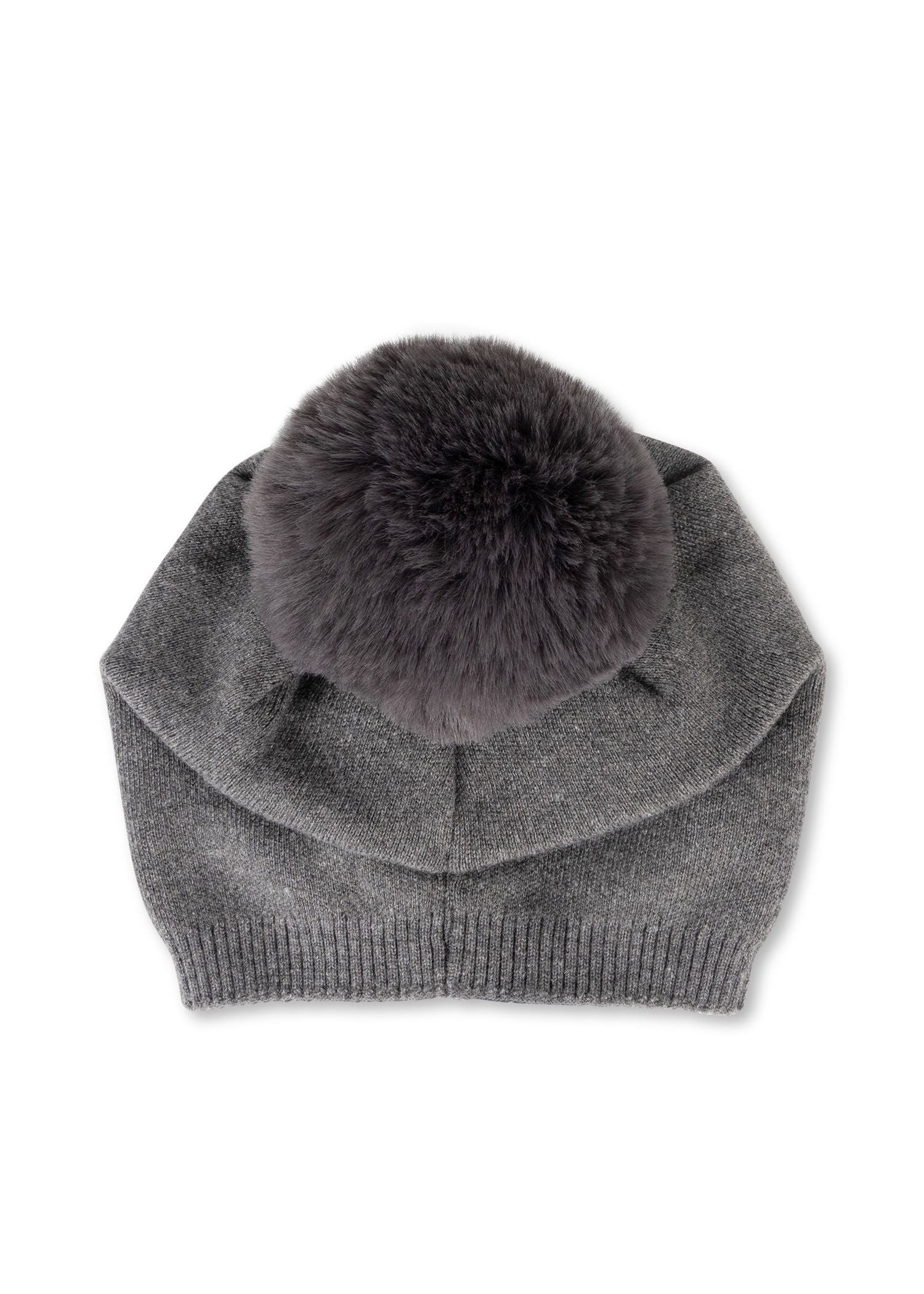 brooklyn beanie charcoal/charcoal faux fur pom