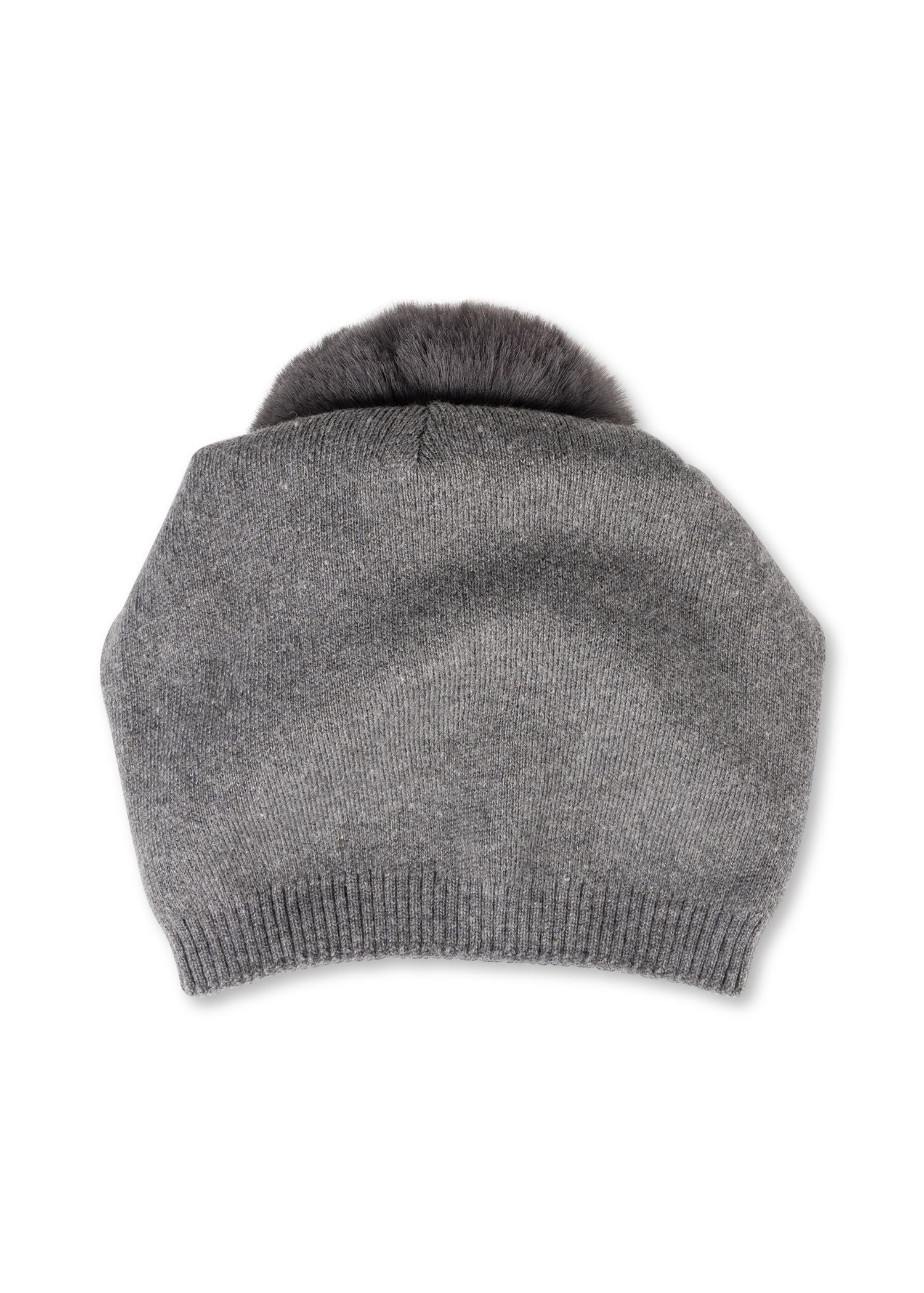 brooklyn beanie charcoal/charcoal faux fur pom default title