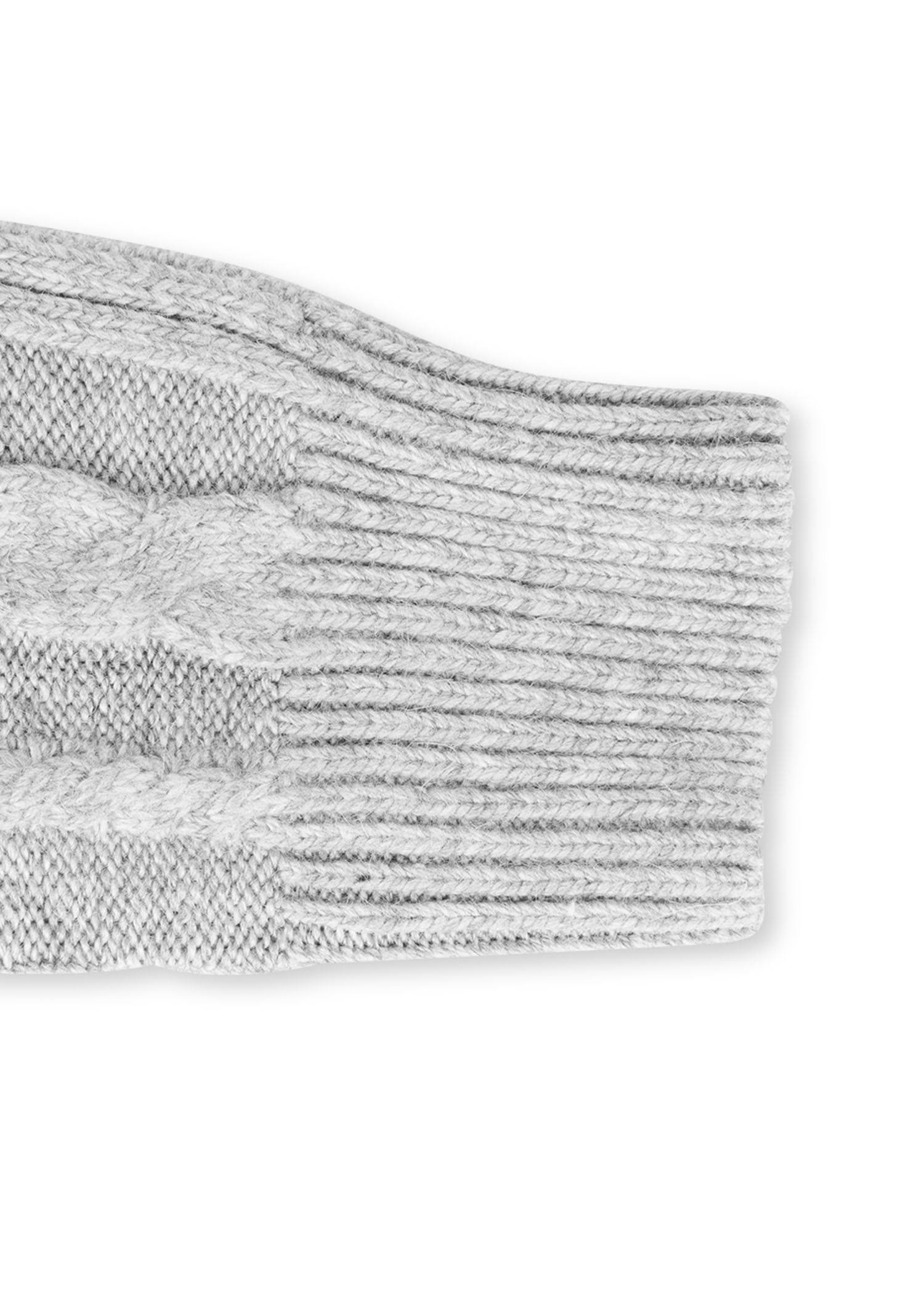 cabin cable fingerless glove gray