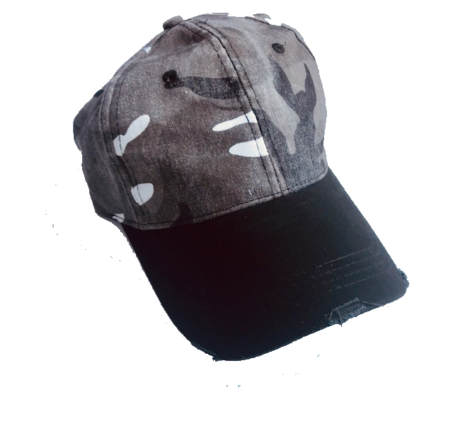 boardwalk baseball cap gray camo/black brim