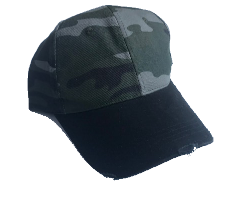 boardwalk baseball cap green camo/black brim