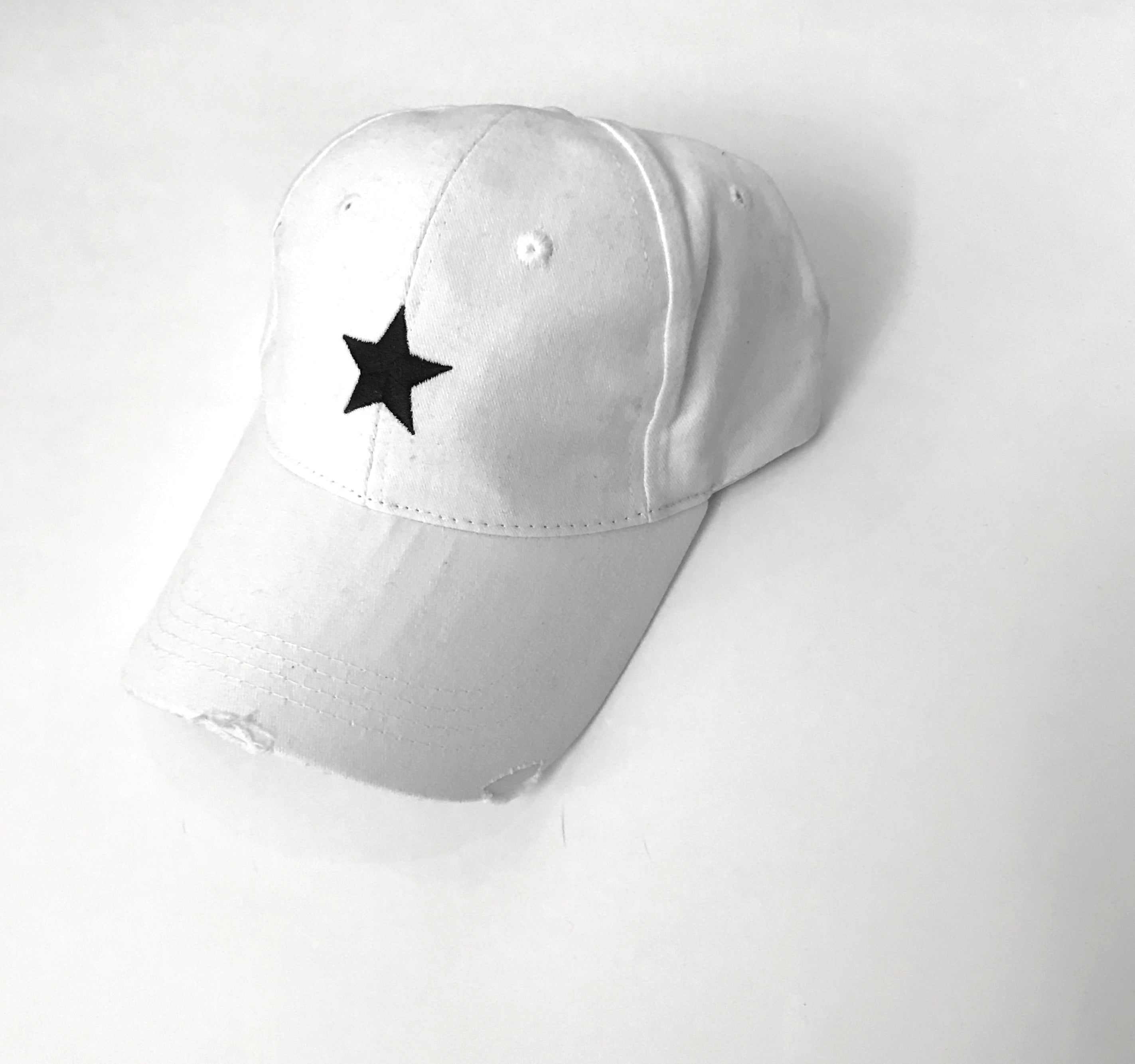 boardwalk baseball cap pre order ship 6/15-7/1 white/black star