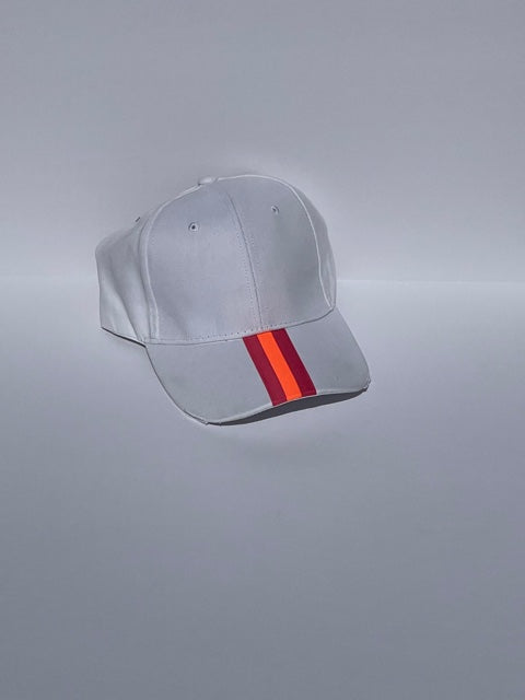 boardwalk baseball cap white pink/orange/pink stripe