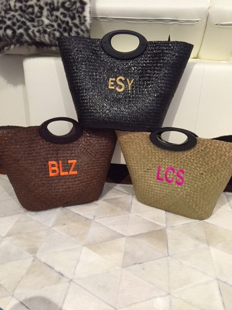 Personalized Monogram Straw Tote